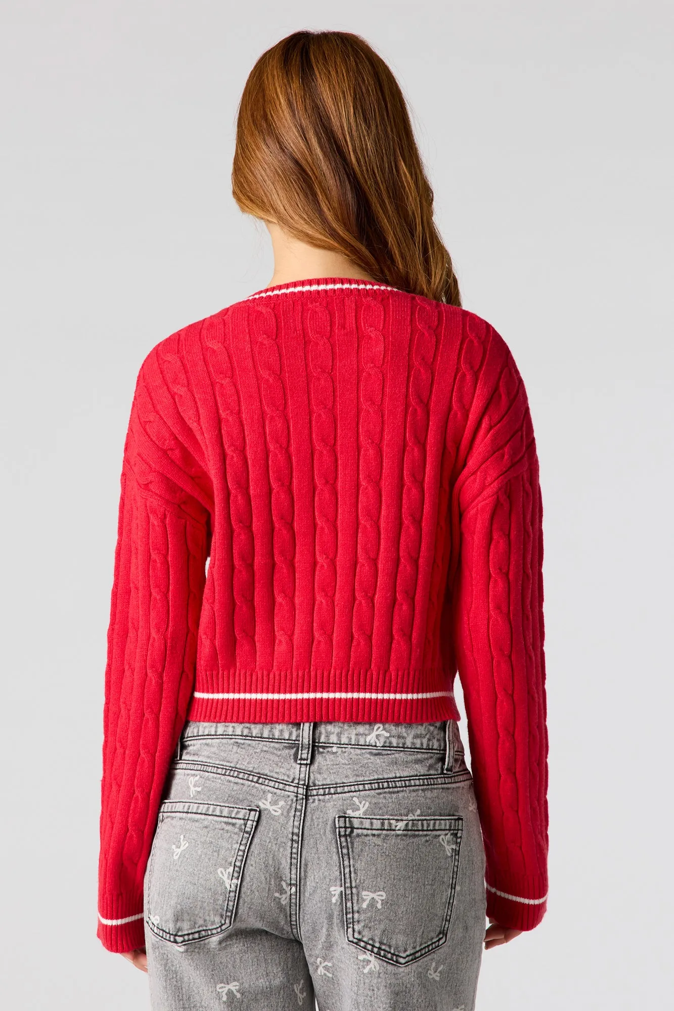 Ho Ho Ho Embroidered Christmas Sweater sold by Urban Planet product image thumbnail 2