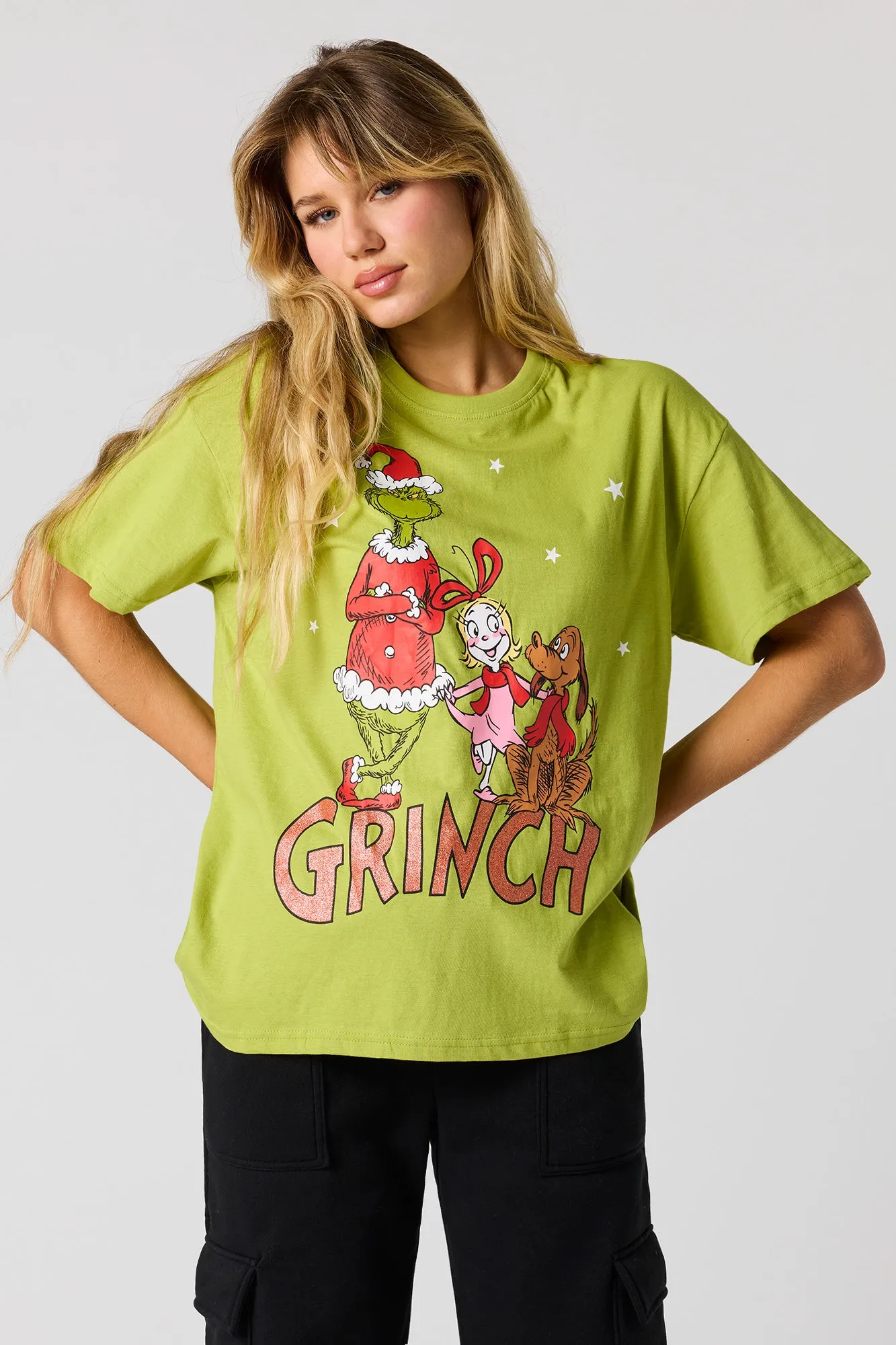 The Grinch Graphic Boyfriend T-Shirt sold by Urban Planet product image thumbnail 4