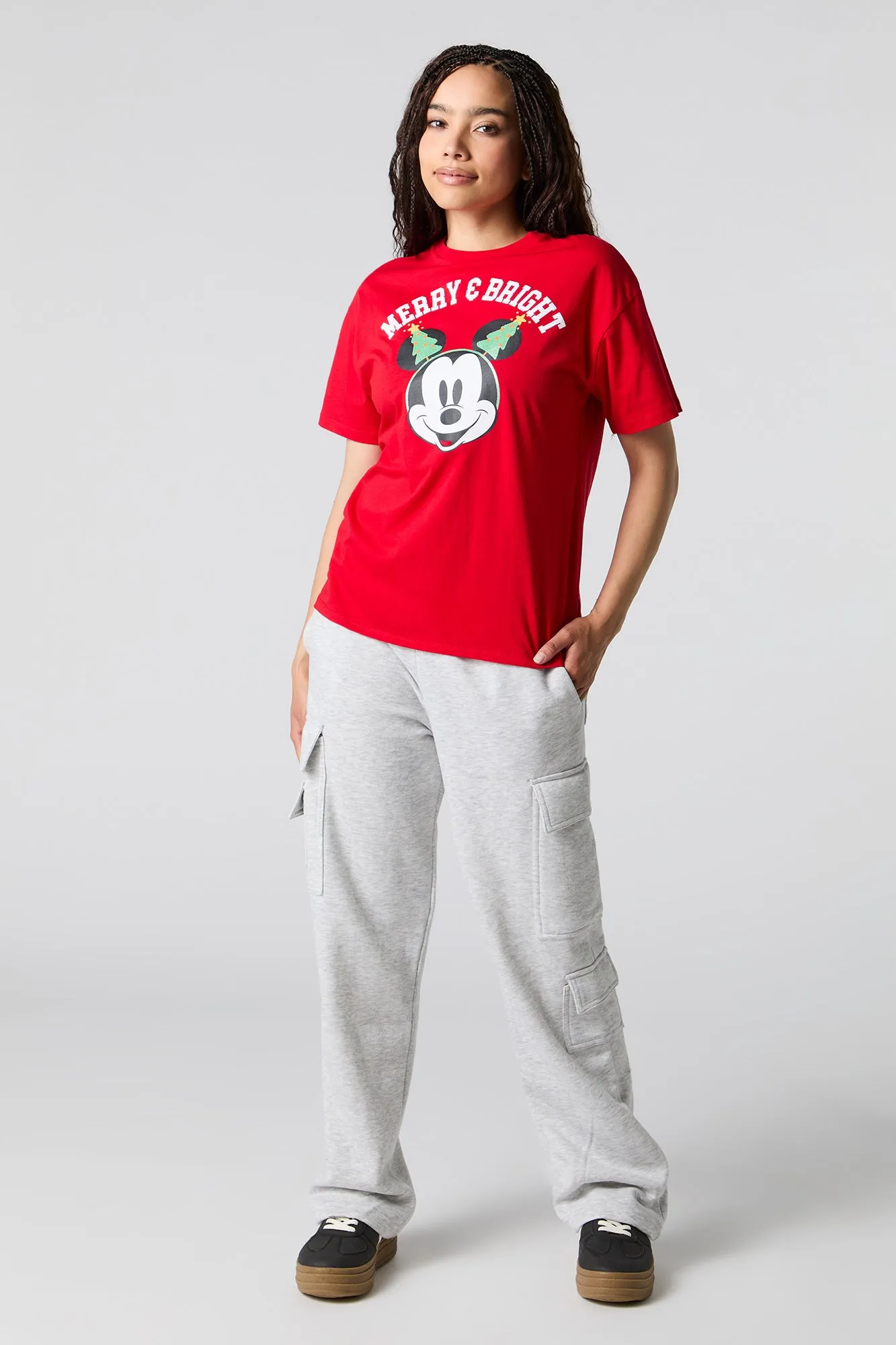 Mickey Christmas Graphic Boyfriend T-Shirt sold by Urban Planet product image thumbnail 3