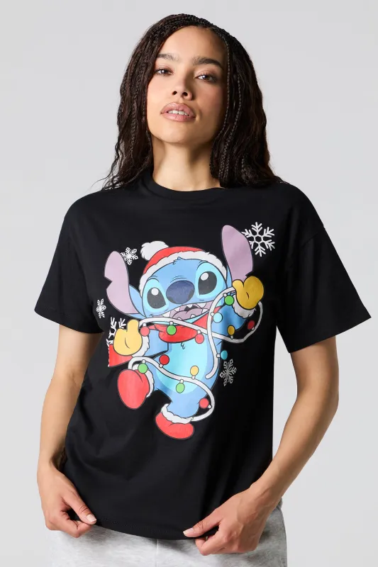 Stitch Christmas Graphic Boyfriend T-Shirt sold by Urban Planet