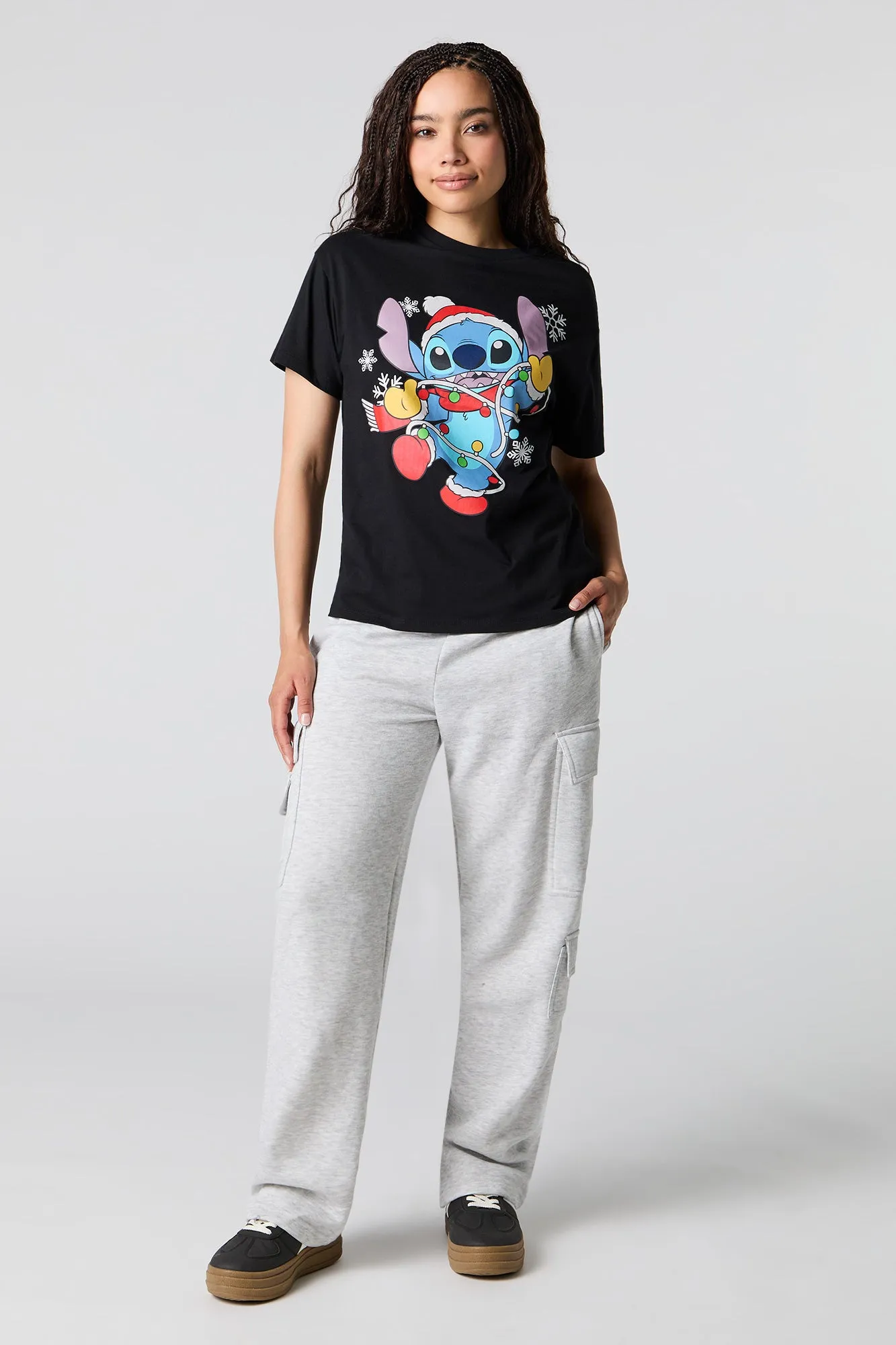 Stitch Christmas Graphic Boyfriend T-Shirt sold by Urban Planet product image thumbnail 3