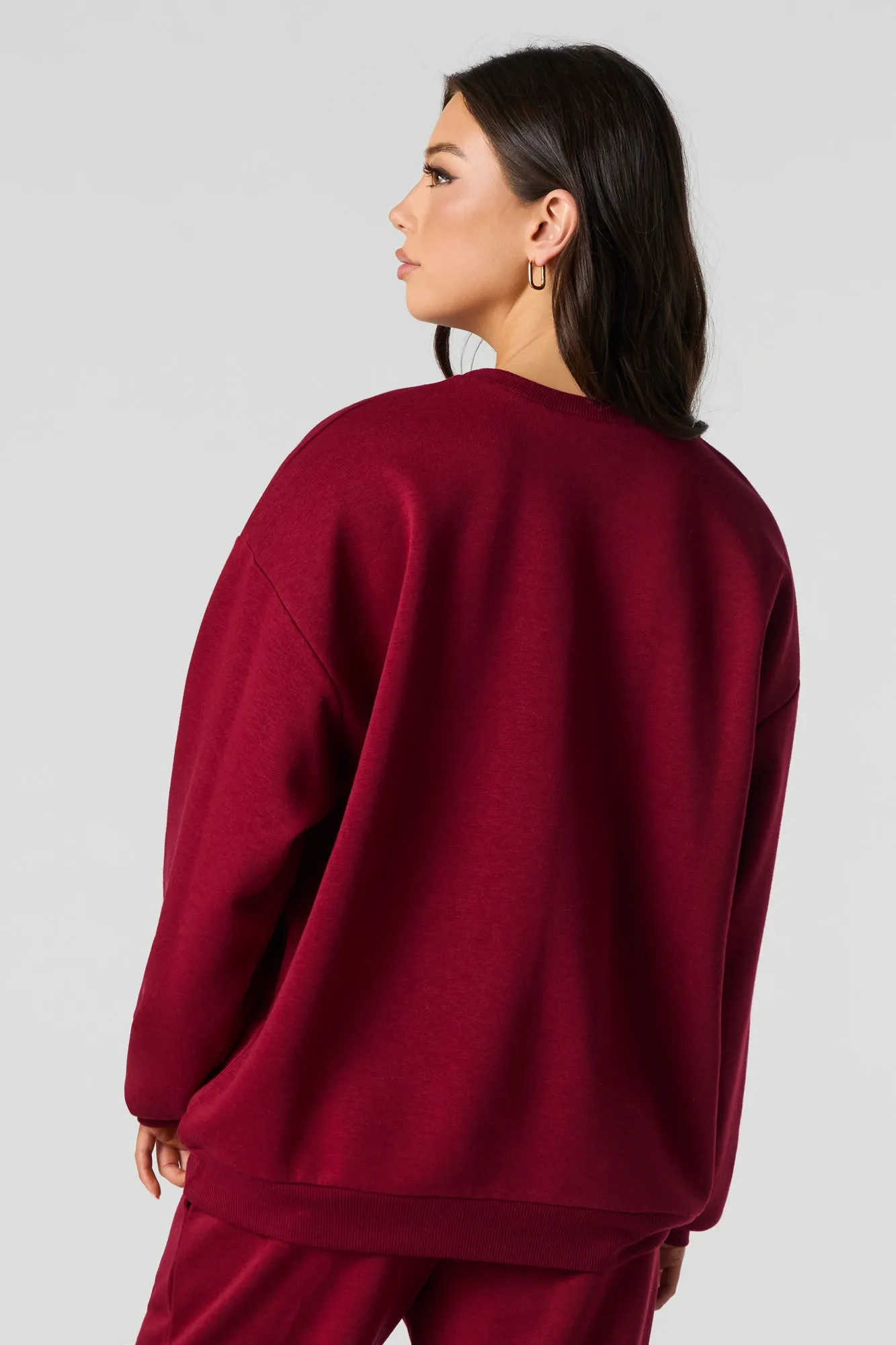 Christmas Bows & Santa Graphic Fleece Sweatshirt sold by Urban Planet product image thumbnail 2