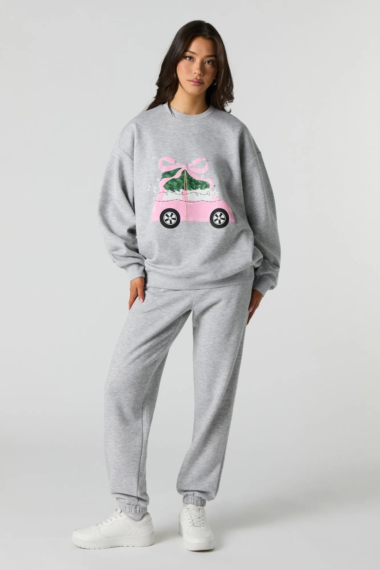 Christmas Tree Graphic Fleece Sweatshirt sold by Urban Planet product image thumbnail 3