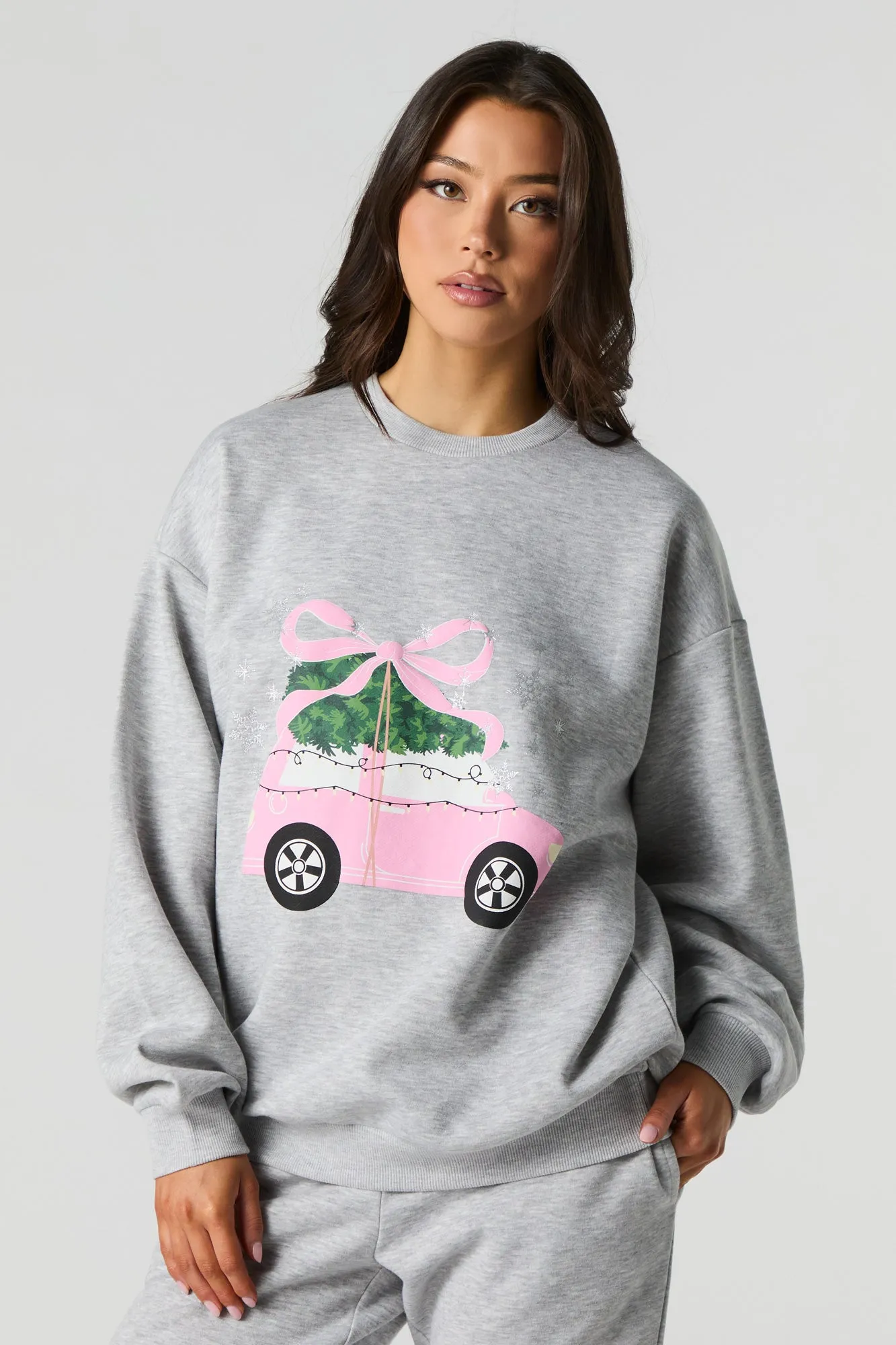 Christmas Tree Graphic Fleece Sweatshirt sold by Urban Planet