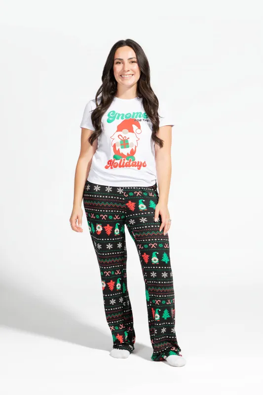 Womens Fammy Jammies Gnome for the Holidays Pajama Set sold by Urban Planet