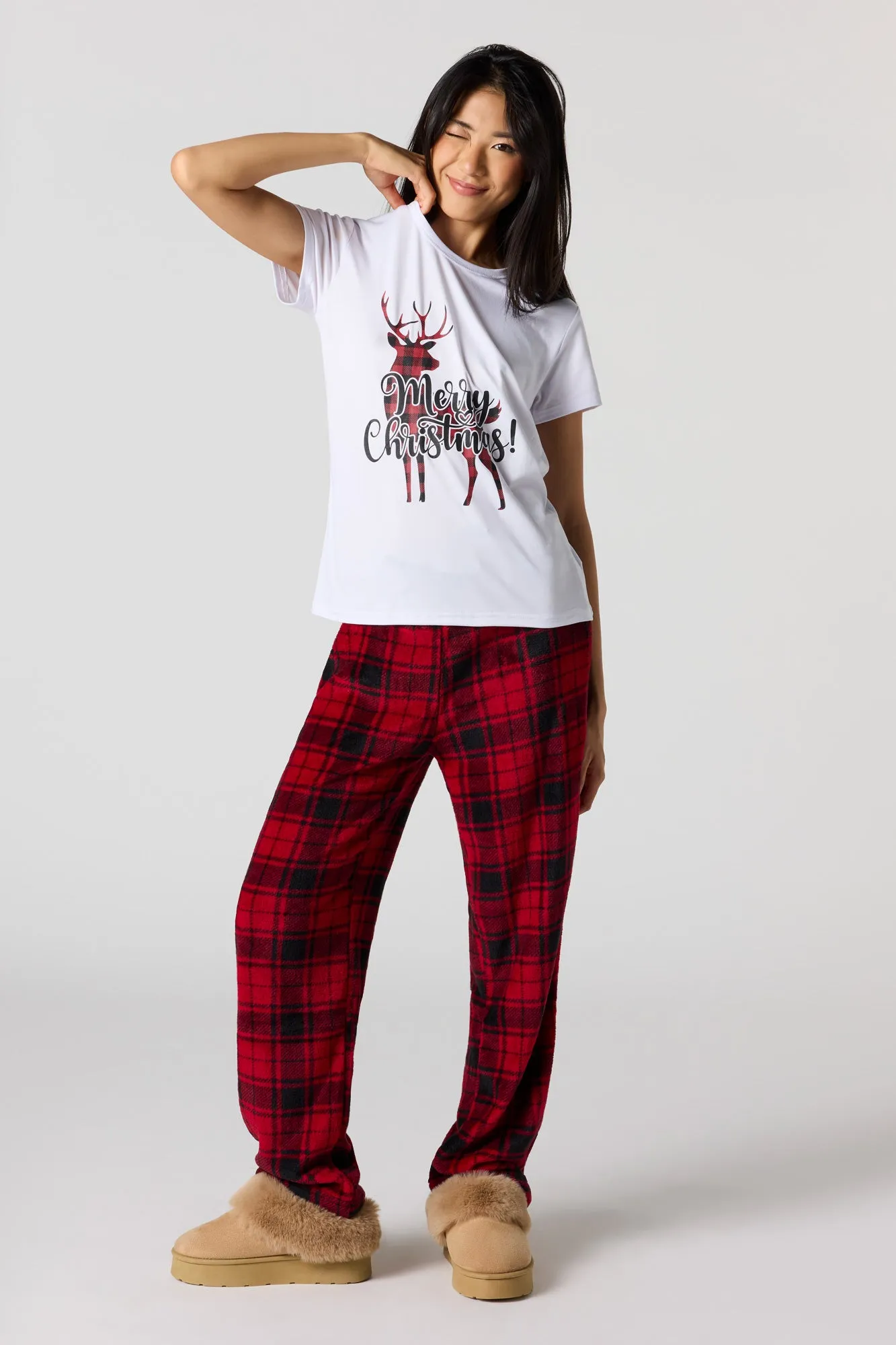 Womens Fammy Jammies Merry Christmas Pajama Set sold by Urban Planet product image thumbnail 4