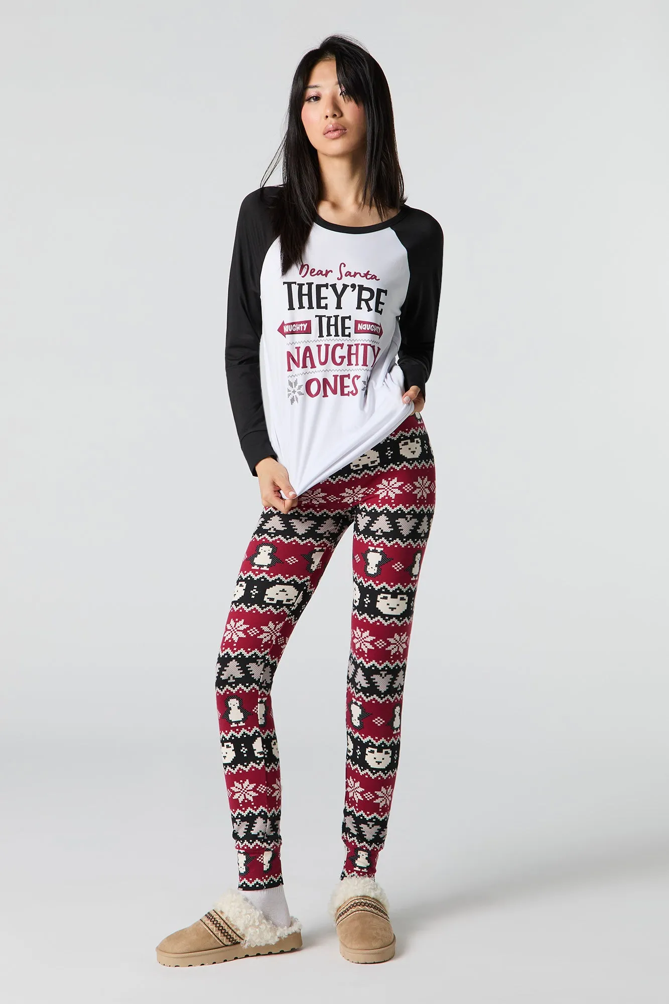 Womens Fammy Jammies Naughty List Pajama Set sold by Urban Planet product image thumbnail 3