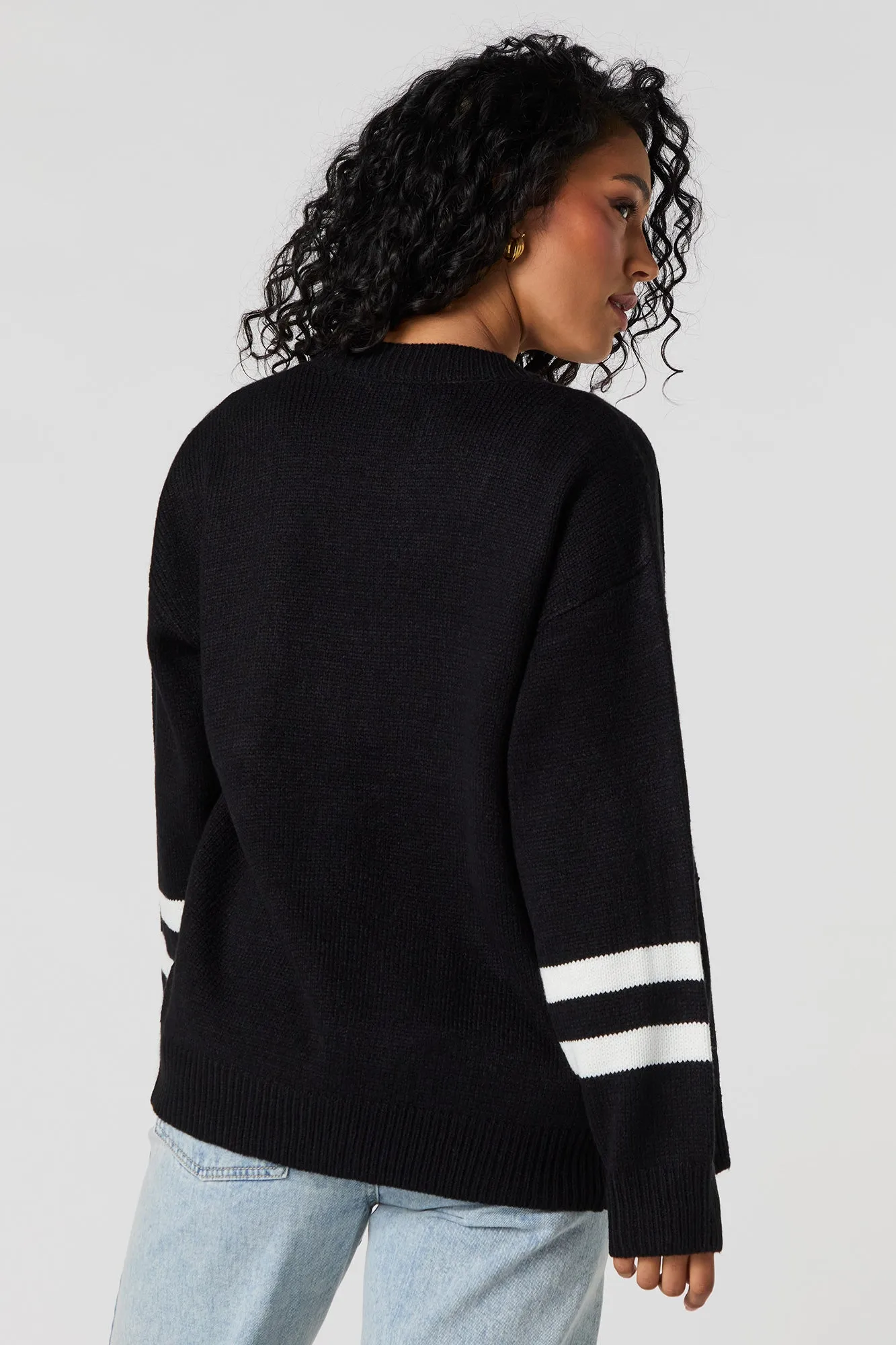 Jacquard Knit Striped Sleeve Cardigan sold by Urban Planet product image thumbnail 2