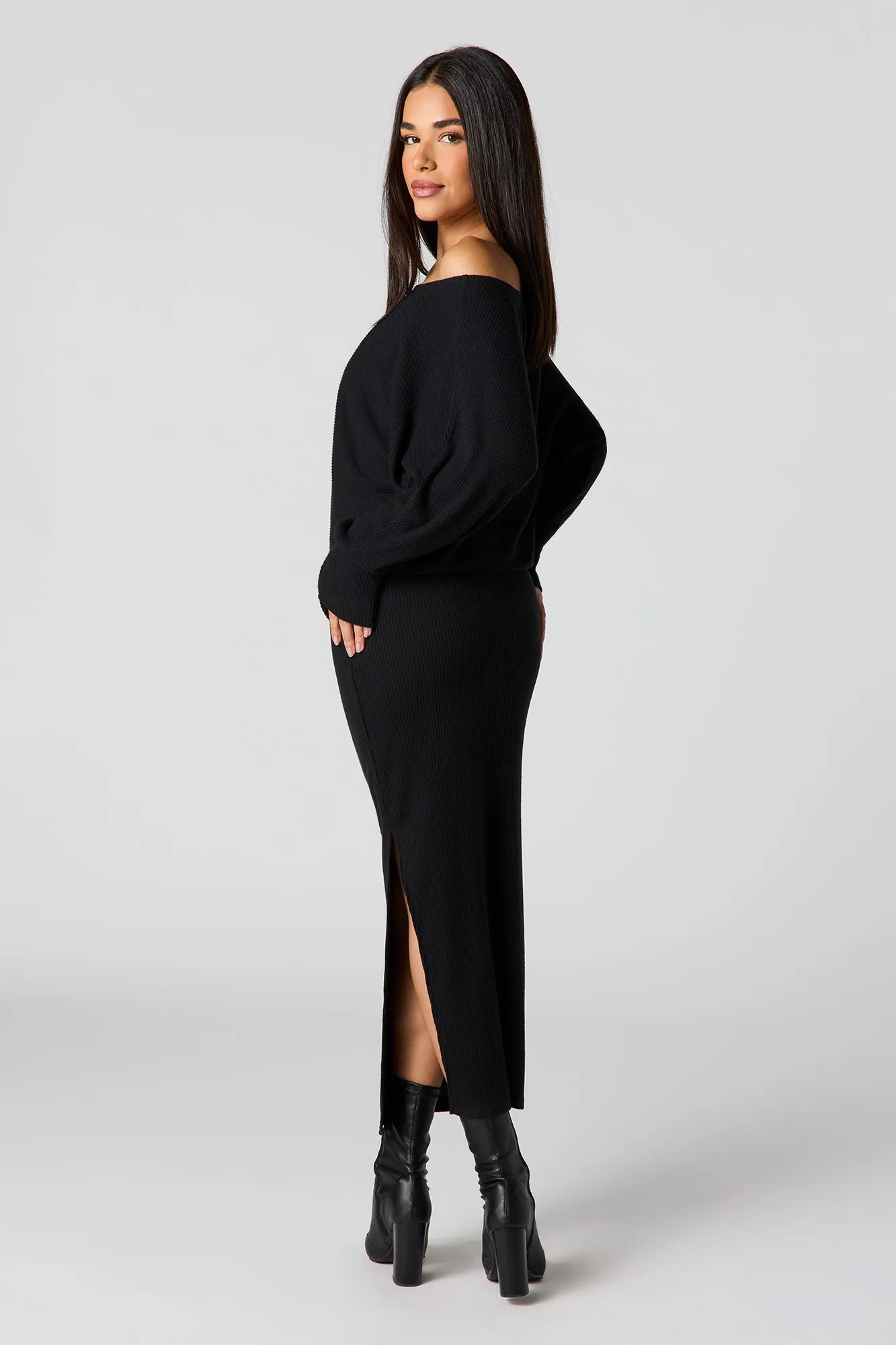 Ribbed Knit Midi Skirt sold by Urban Planet product image thumbnail 5
