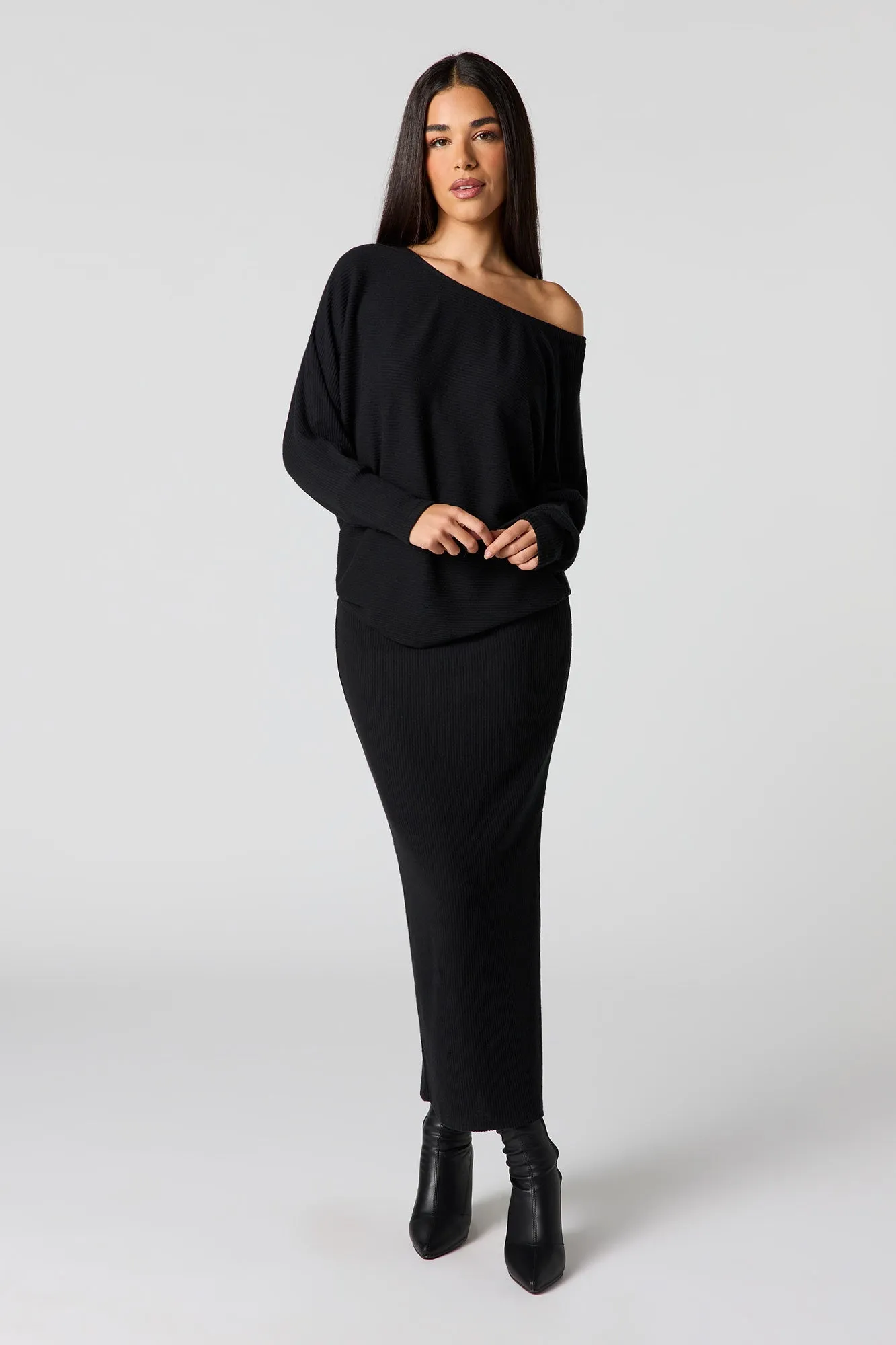 Ribbed Knit Midi Skirt sold by Urban Planet product image thumbnail 4