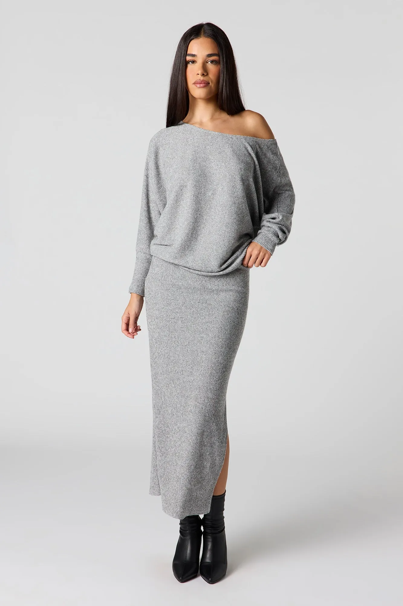 Ribbed Knit Midi Skirt sold by Urban Planet