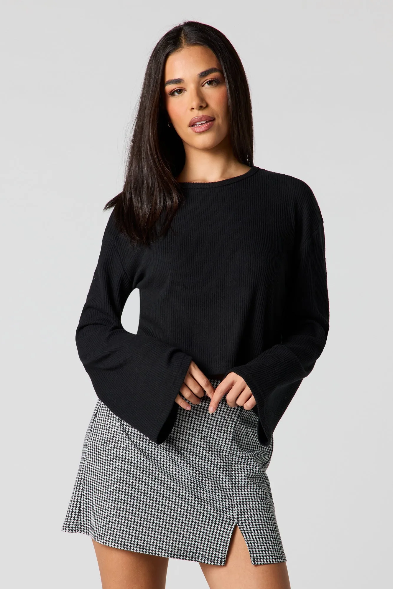 Ribbed Bell Sleeve Sweater sold by Urban Planet product image thumbnail 4