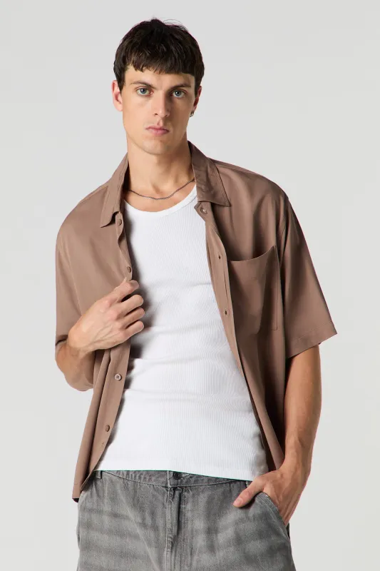 Boxy Button-Up Top sold by Urban Planet