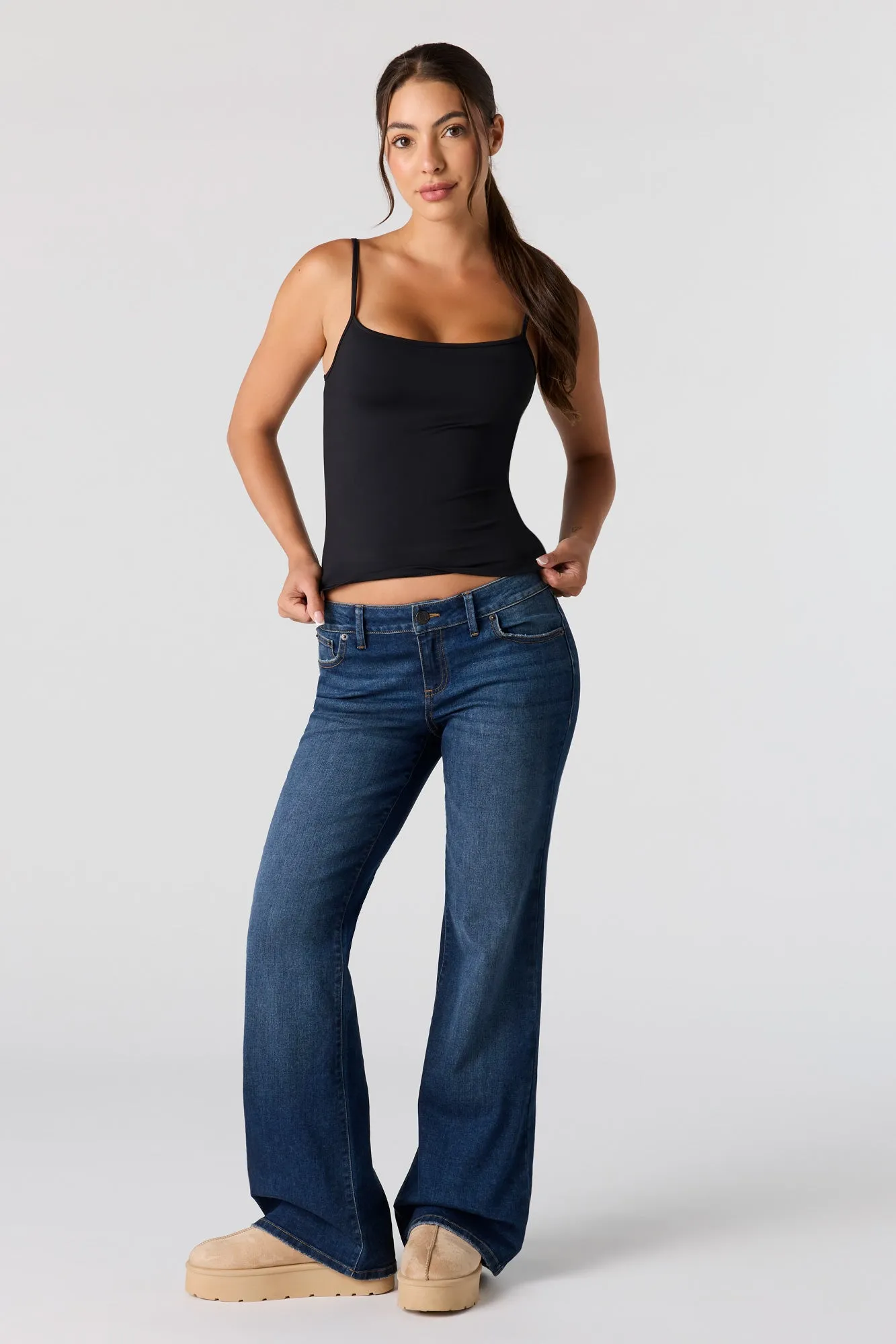 Low Rise Flare Dark Jean sold by Urban Planet