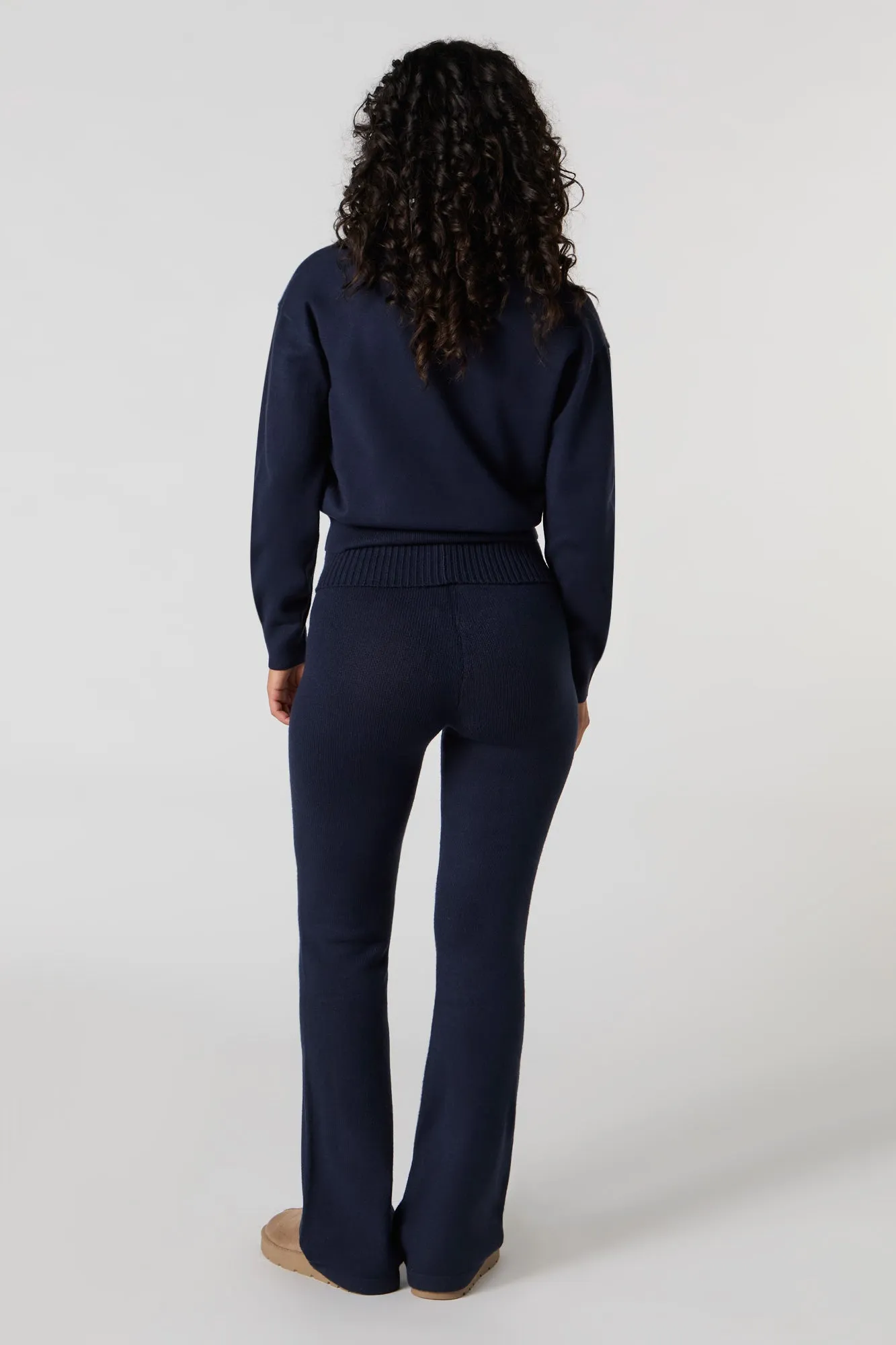 Knit Fold Over Waist Wide Leg Pant sold by Urban Planet product image thumbnail 3