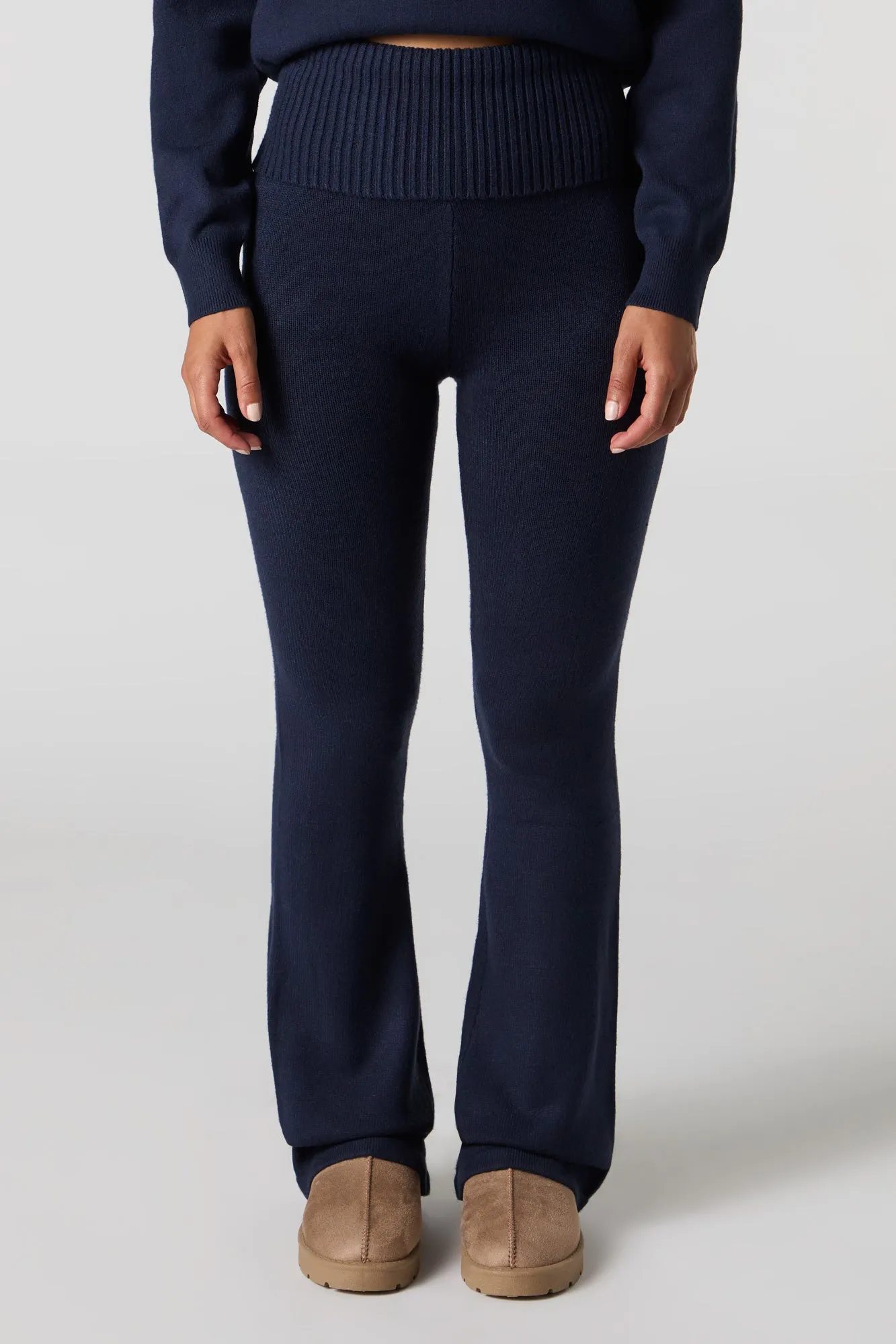 Knit Fold Over Waist Wide Leg Pant sold by Urban Planet product image thumbnail 2