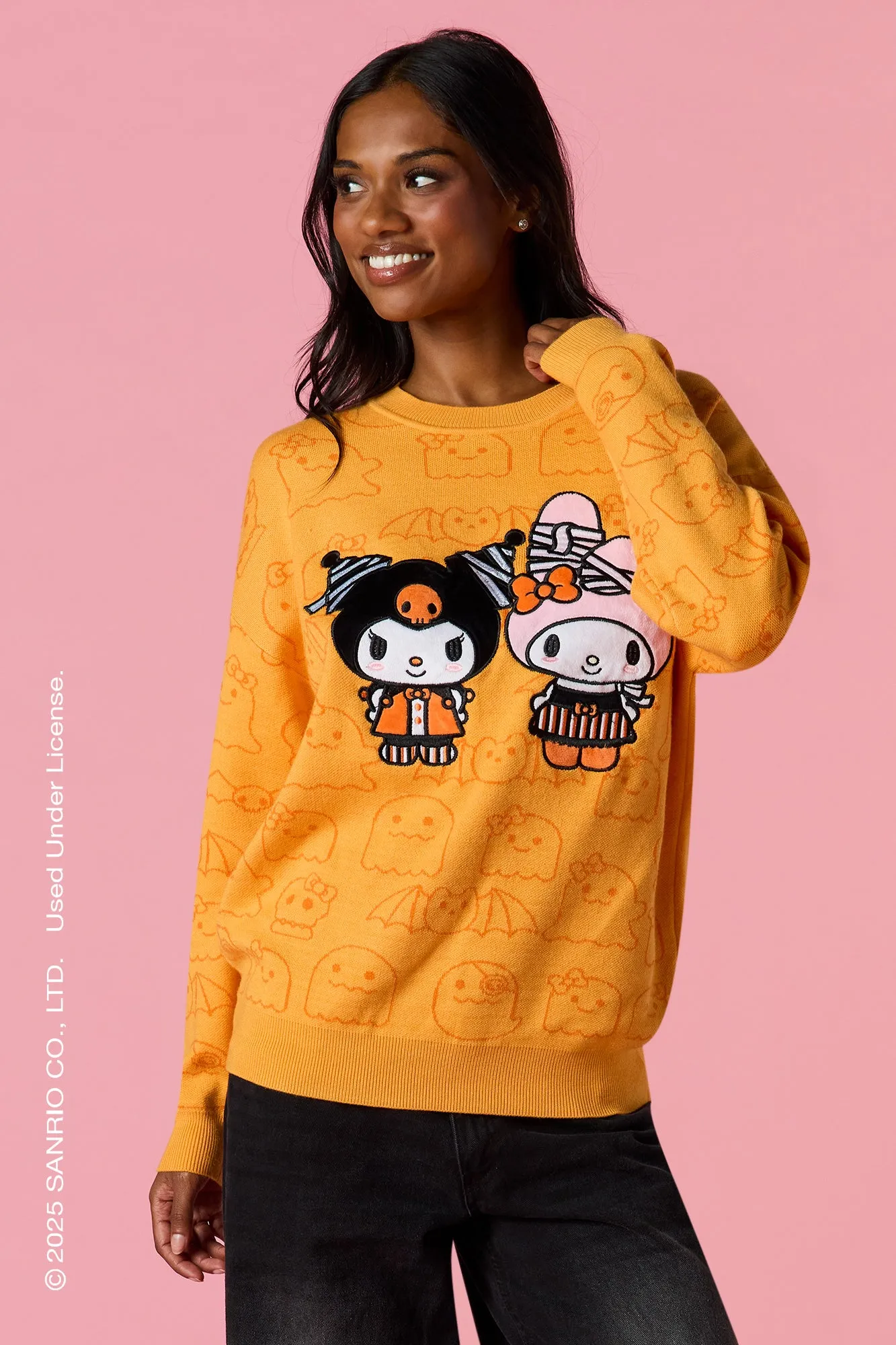 Kuromi™ & My Melody™ Halloween Oversized Sweater sold by Urban Planet