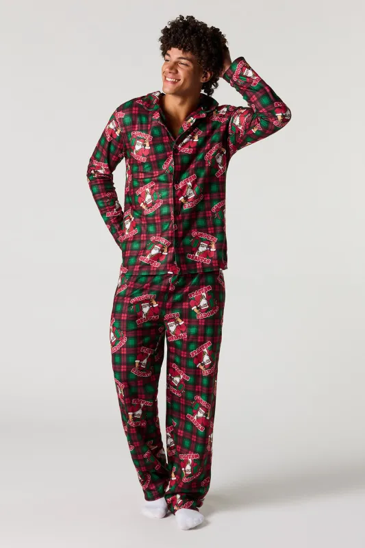 Christmas Flannel Button-Up Top & Pant Pajama Set sold by Urban Planet