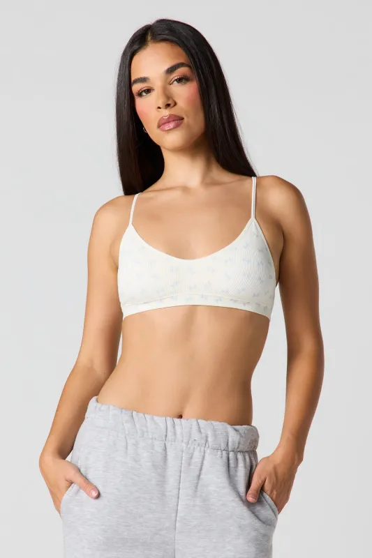 Seamless Ribbed Bralette with Built-In Cups sold by Urban Planet