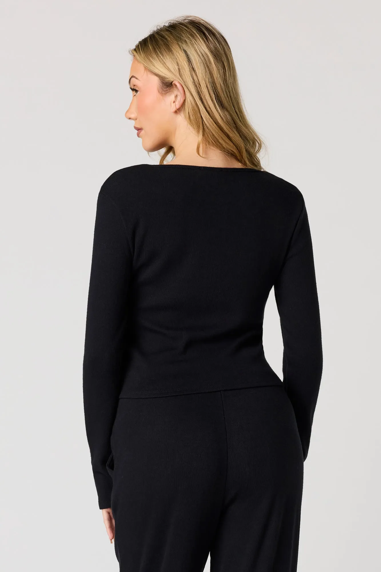 Ribbed Button-Up Cardigan sold by Urban Planet product image thumbnail 5