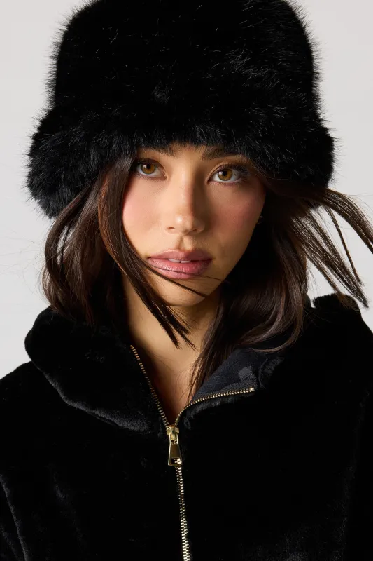 Faux Fur Bucket Hat sold by Urban Planet
