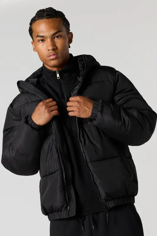 Hooded Bomber Puffer Jacket sold by Urban Planet