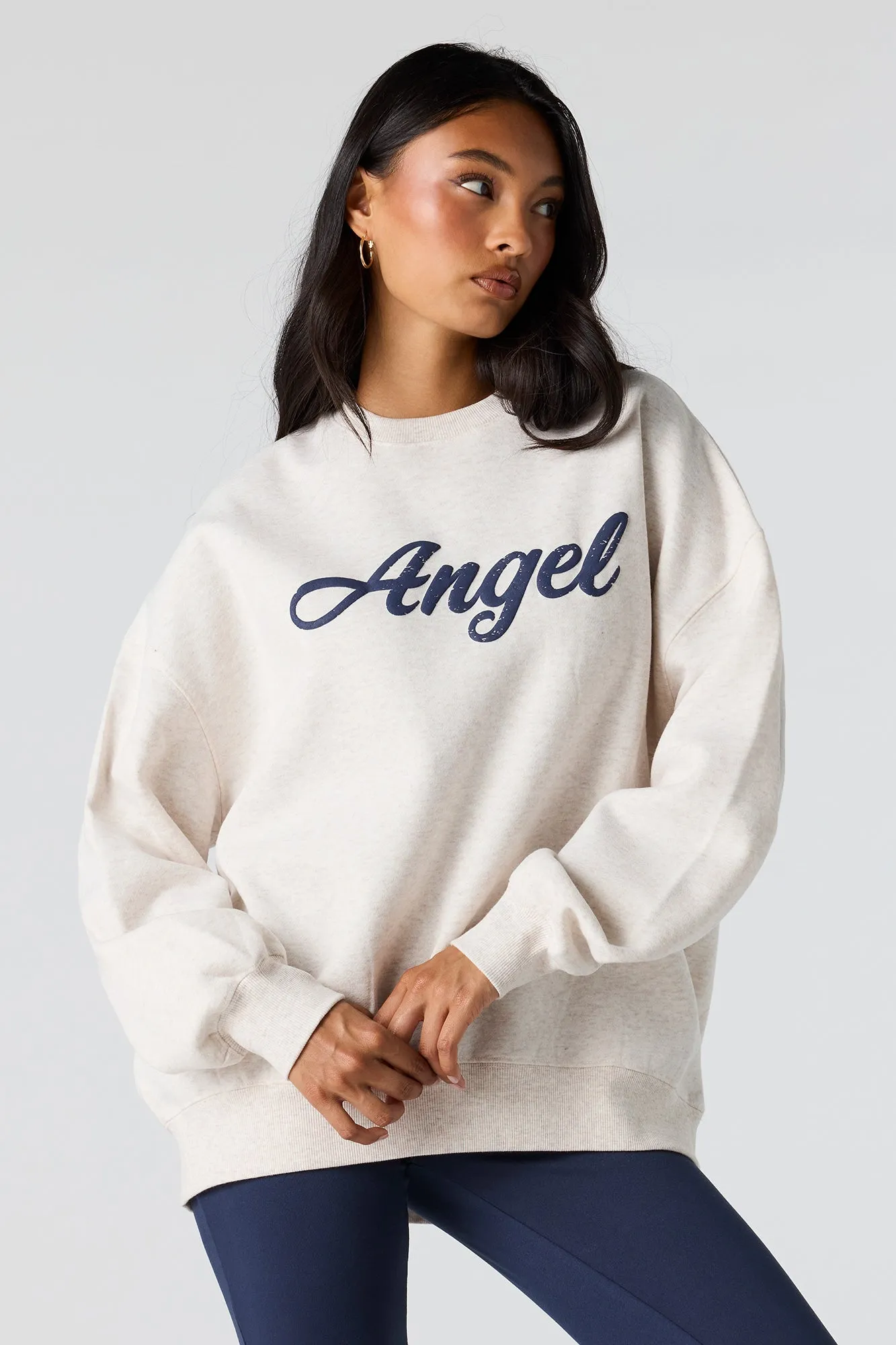 Puff Print Fleece Oversized Sweatshirt sold by Urban Planet product image thumbnail 5