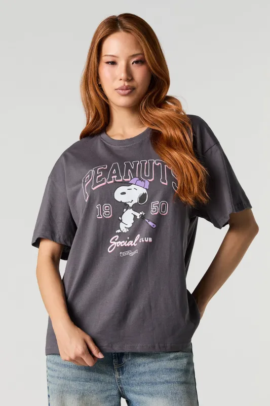 Peanuts Baseball Graphic Boyfriend T-Shirt sold by Urban Planet
