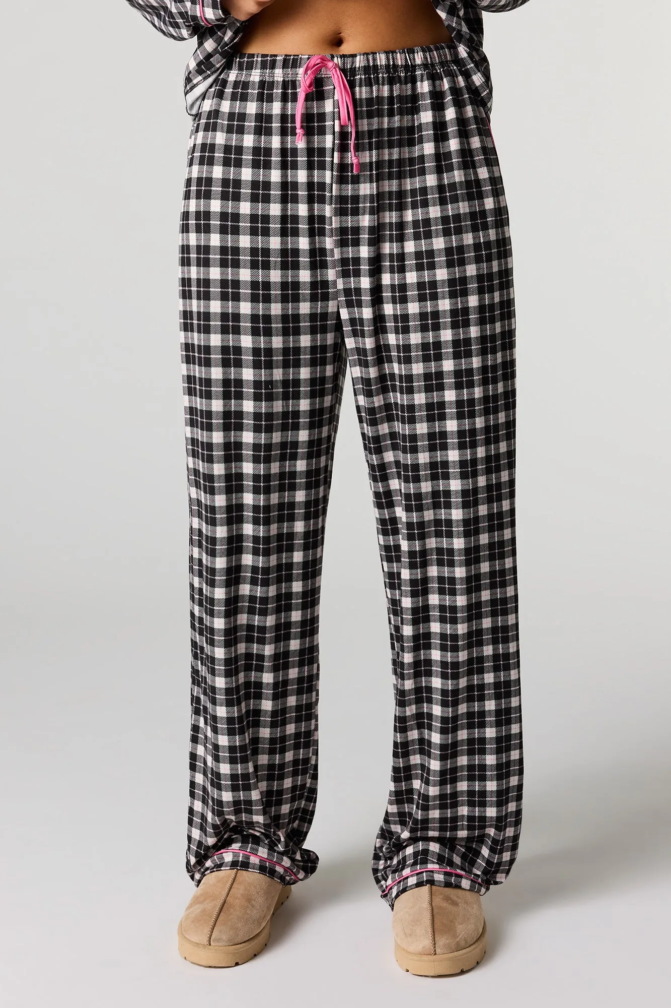 Printed Button-Up Top & Pant Pajama Set sold by Urban Planet product image thumbnail 3
