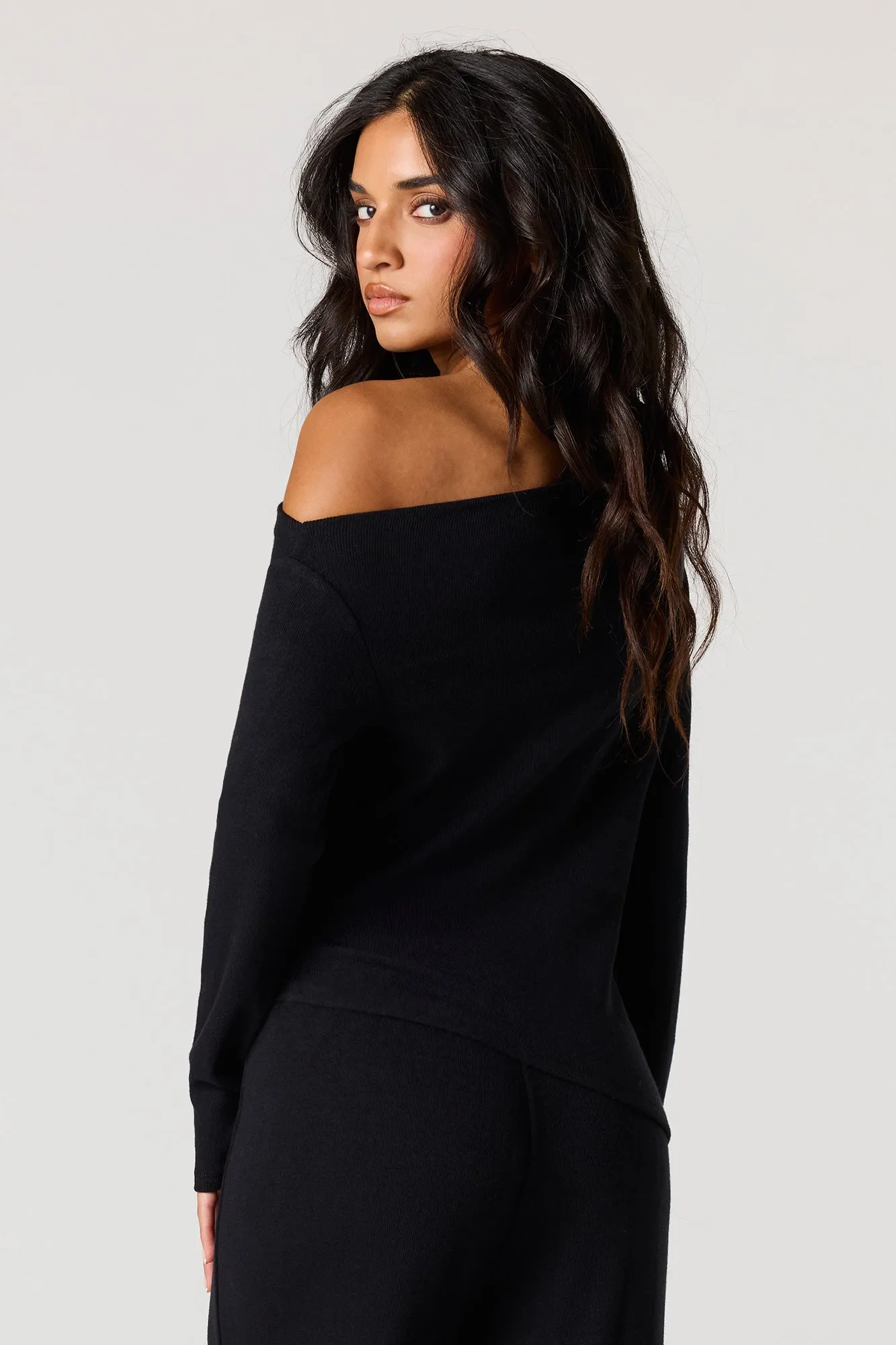 Asymmetrical Off Shoulder Long Sleeve Top sold by Urban Planet product image thumbnail 5