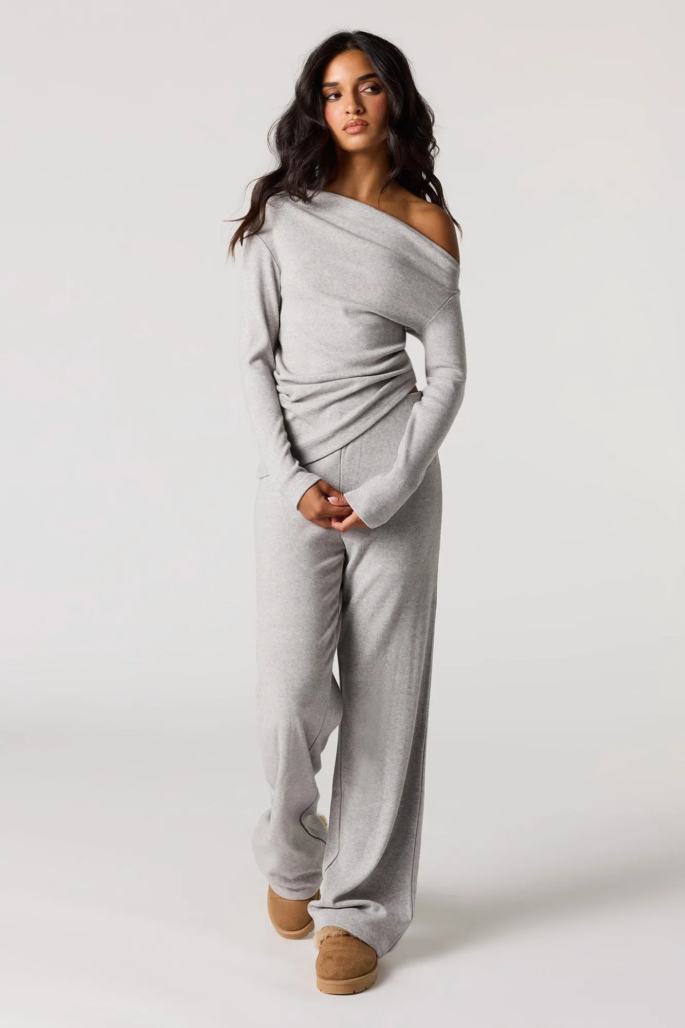 Asymmetrical Off Shoulder Long Sleeve Top sold by Urban Planet product image thumbnail 3