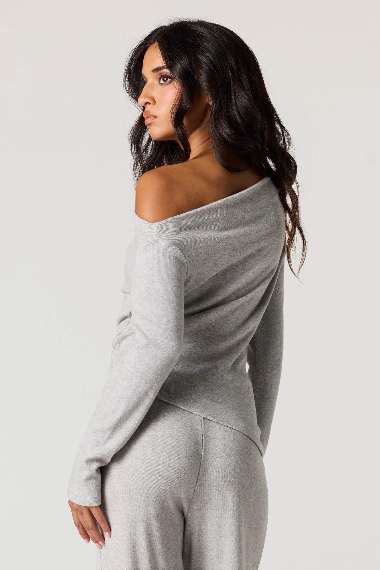 Asymmetrical Off Shoulder Long Sleeve Top sold by Urban Planet product image thumbnail 2