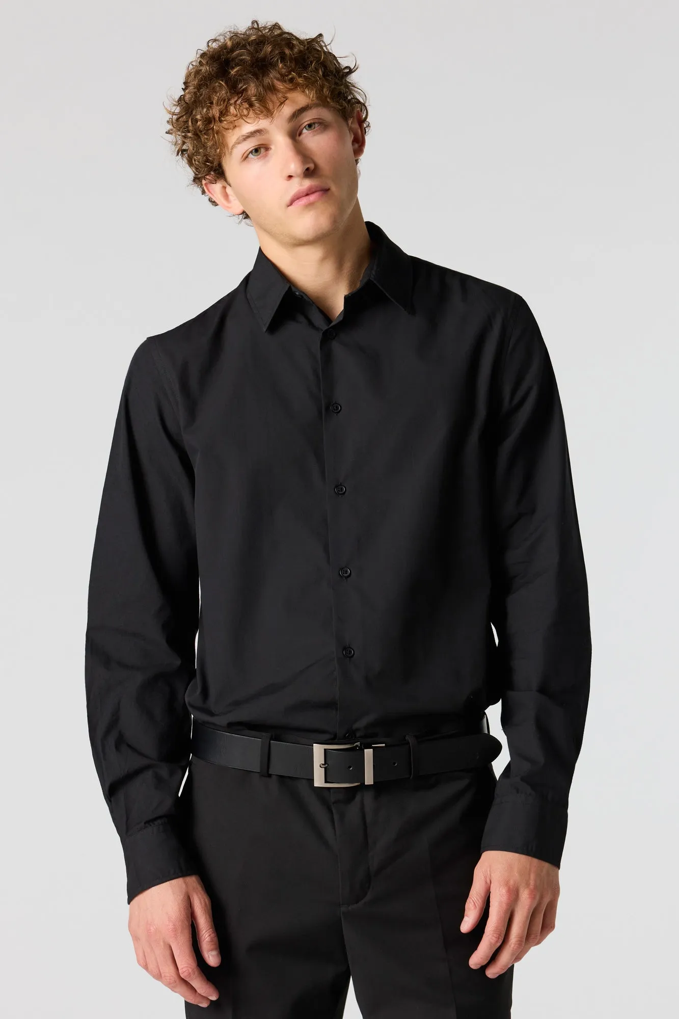Collared Slim Fit Dress Shirt sold by Urban Planet product image thumbnail 5