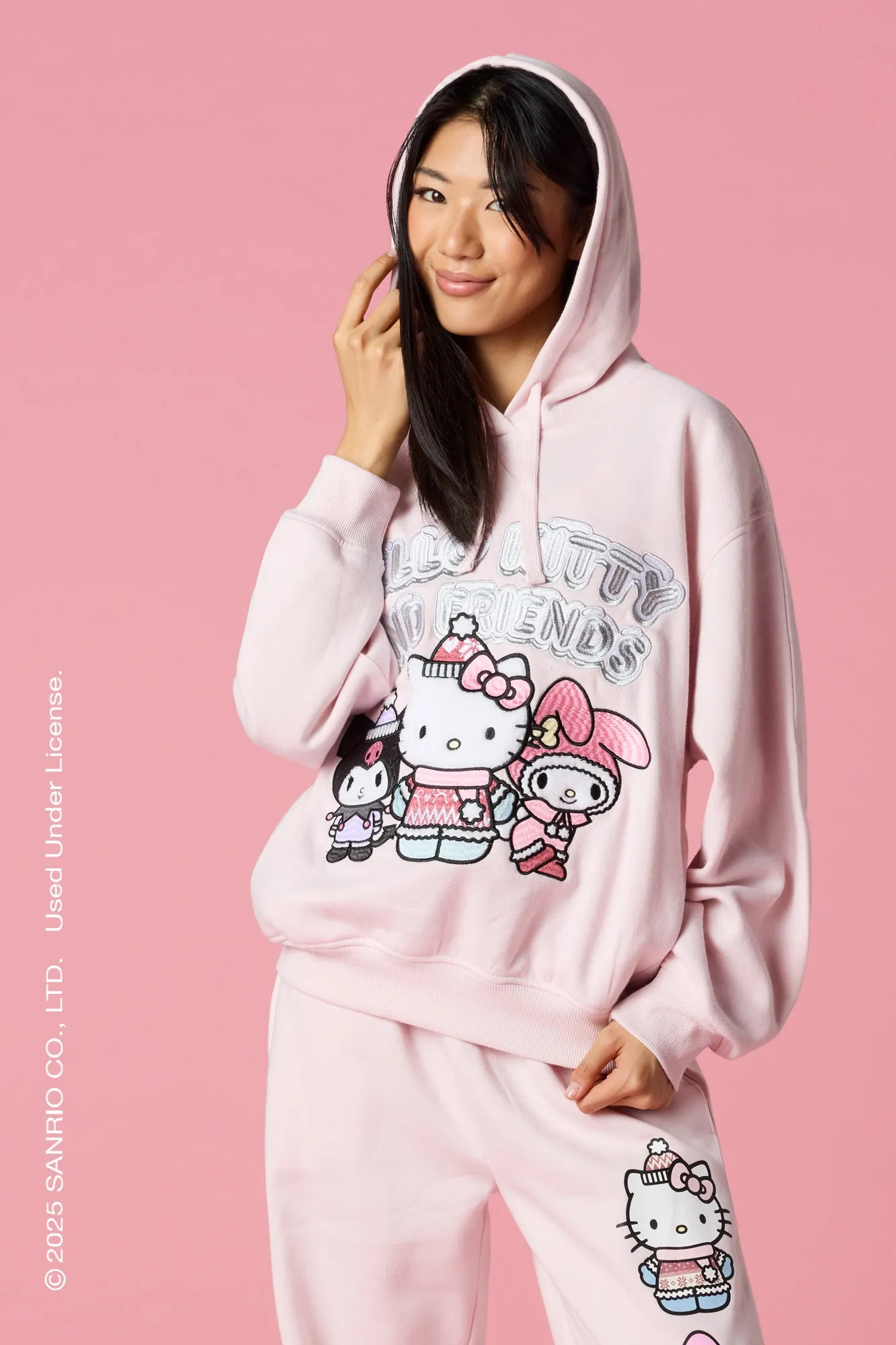 Hello Kitty® and Friends Holiday Embroidered Hoodie sold by Urban Planet