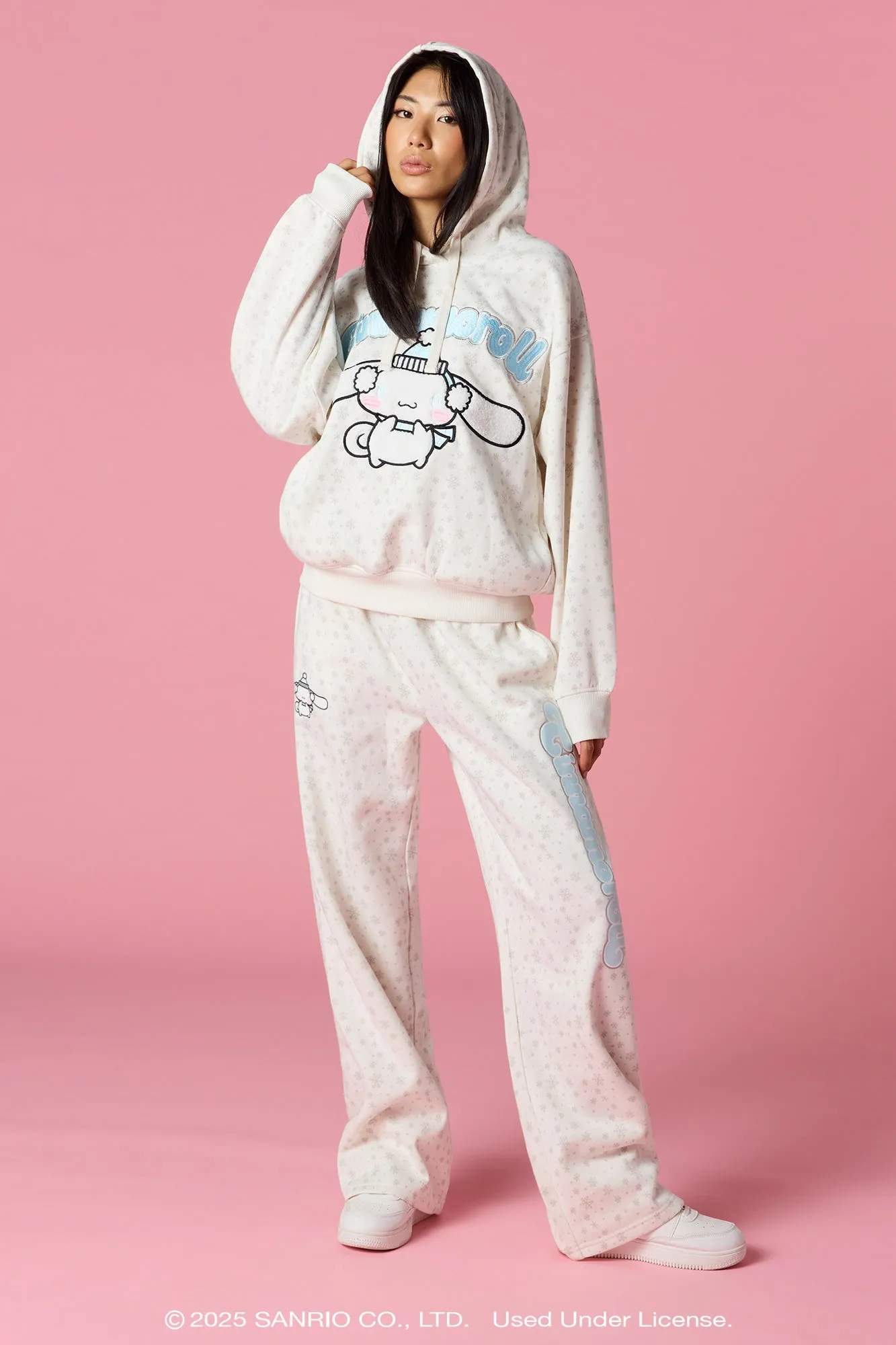 Cinnamoroll™ Holiday Embroidered Hoodie sold by Urban Planet product image thumbnail 3