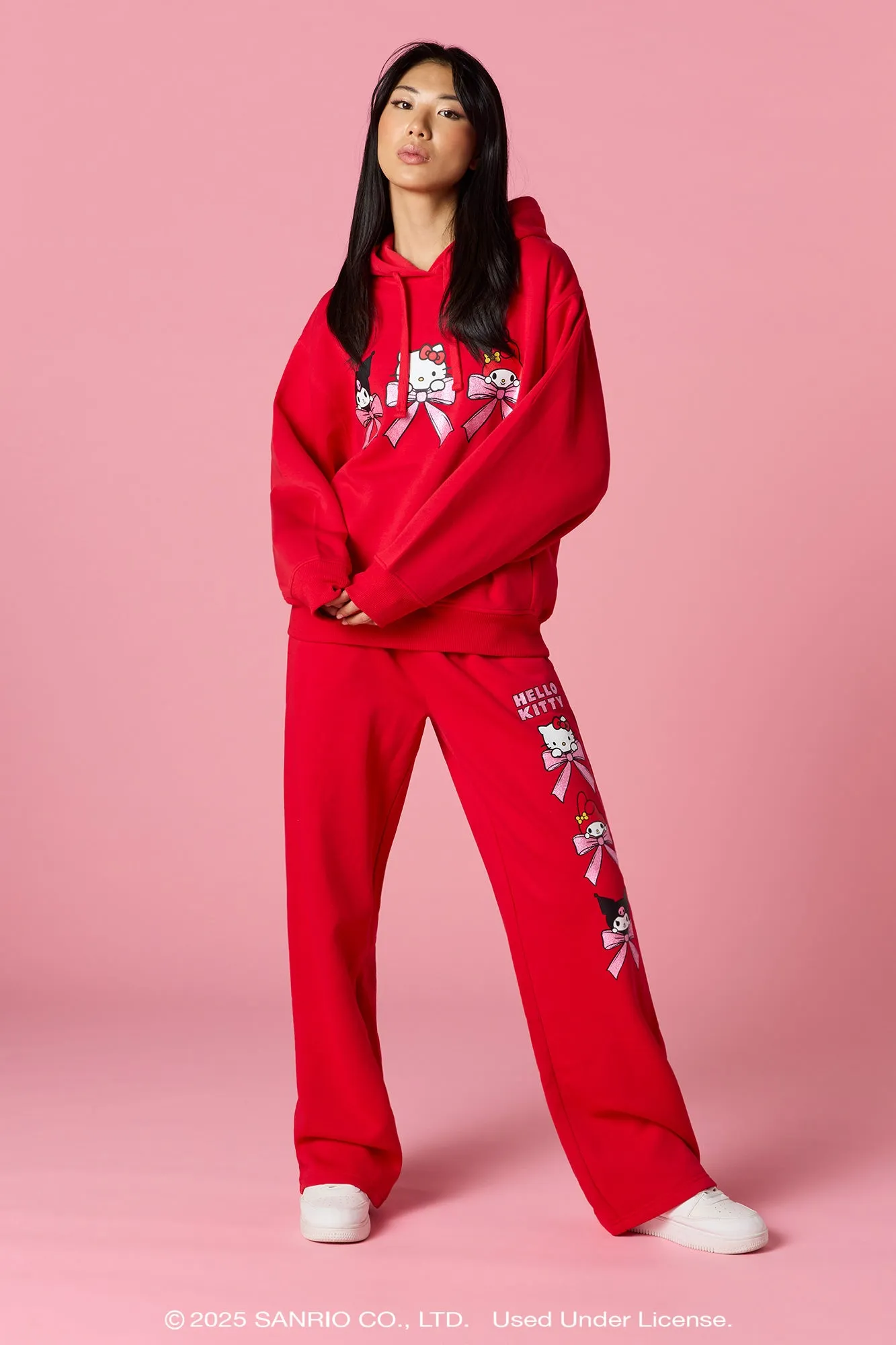 Hello Kitty® Holiday Graphic Wide Leg Sweatpant sold by Urban Planet product image thumbnail 4