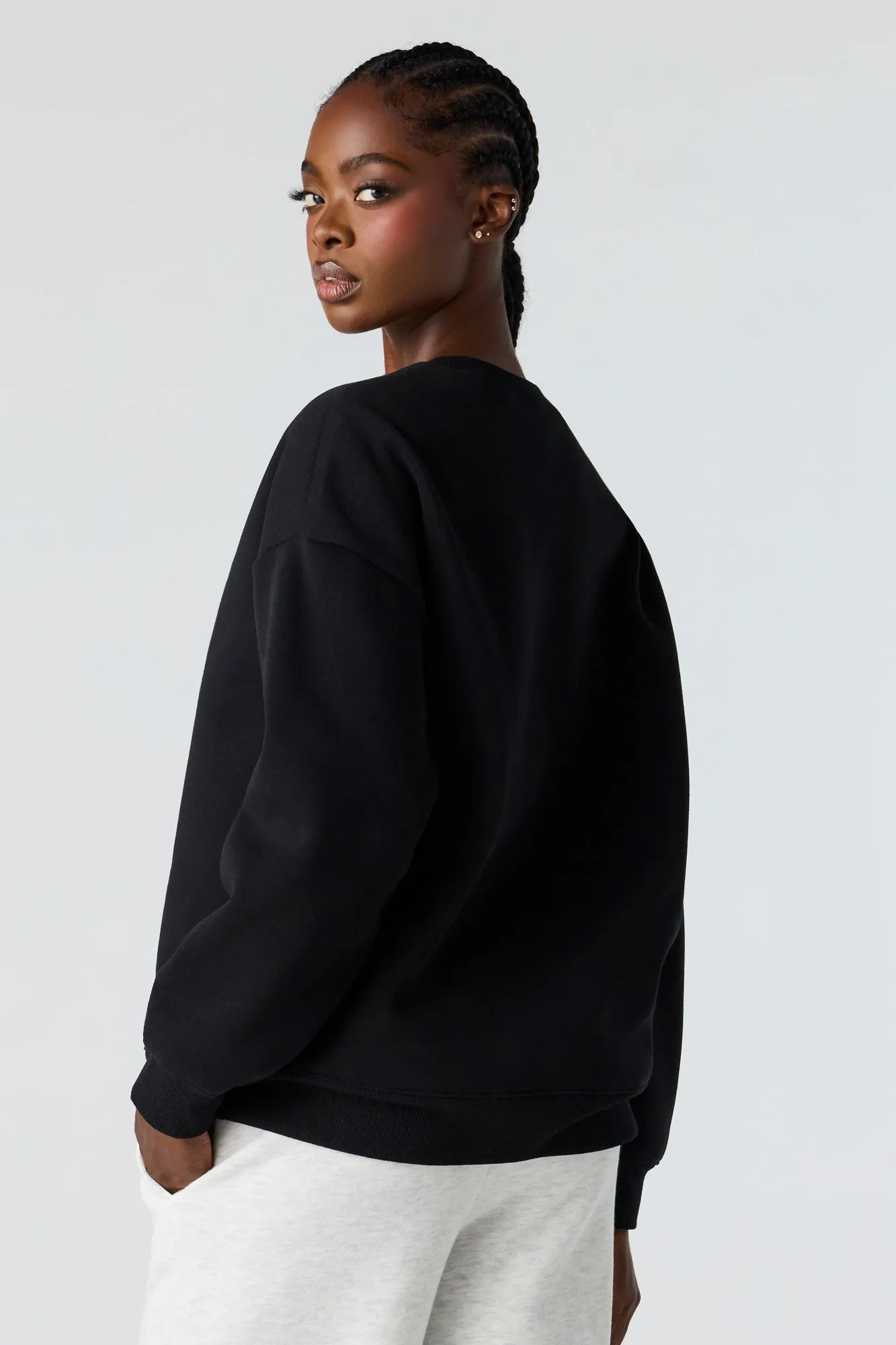 Oversized Fleece Sweatshirt sold by Urban Planet product image thumbnail 5