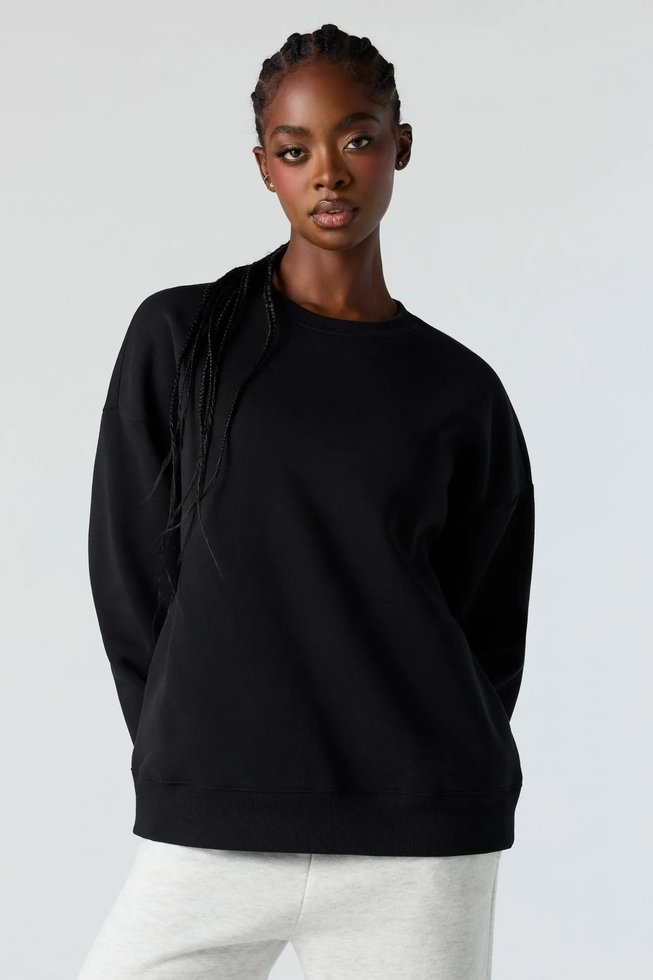 Oversized Fleece Sweatshirt sold by Urban Planet product image thumbnail 4