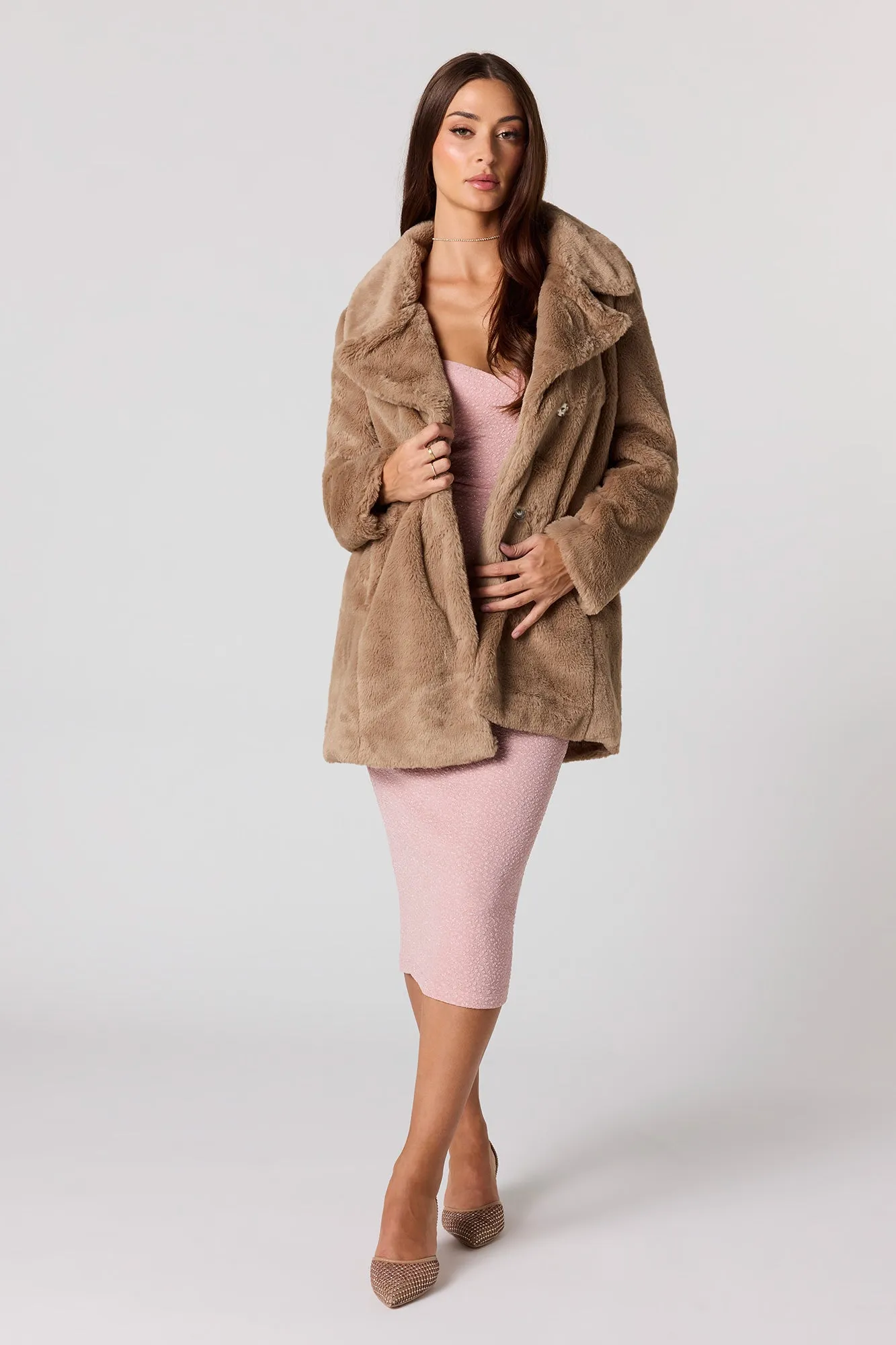 Faux Fur Midi Coat sold by Urban Planet product image thumbnail 3