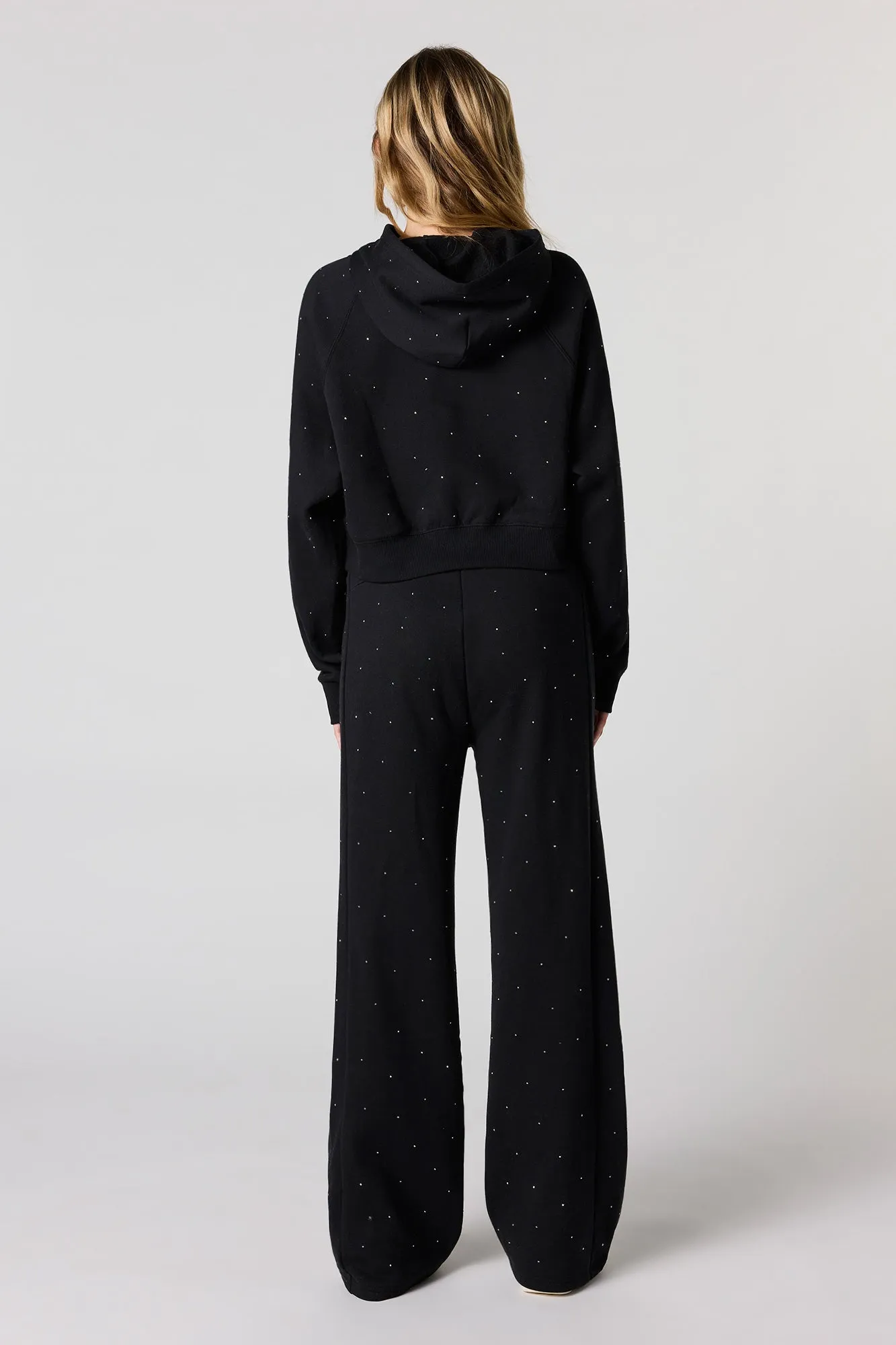 Fleece Rhinestone Wide Leg Sweatpant sold by Urban Planet product image thumbnail 3