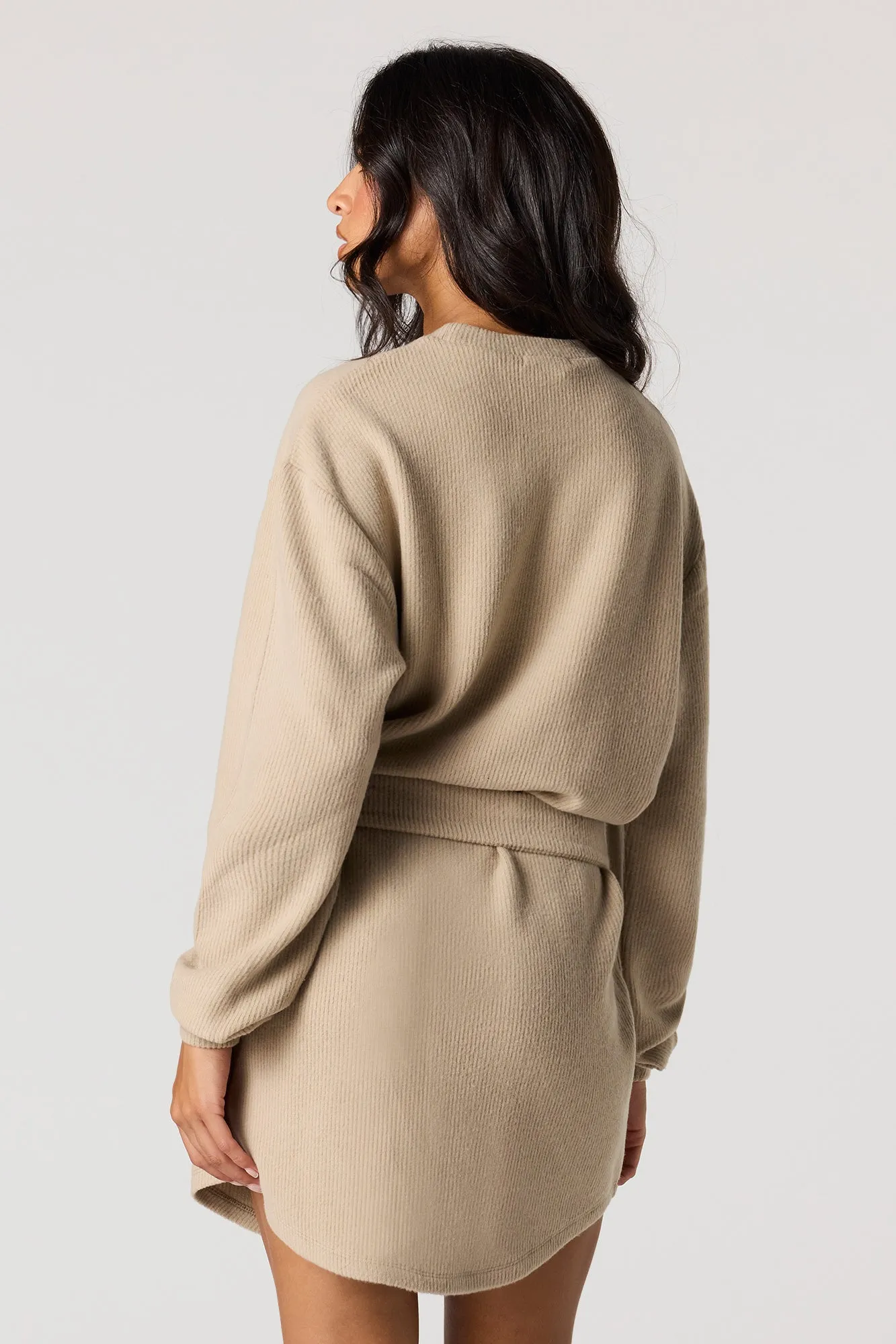 Ribbed Knit Belted Mini Dress sold by Urban Planet product image thumbnail 2