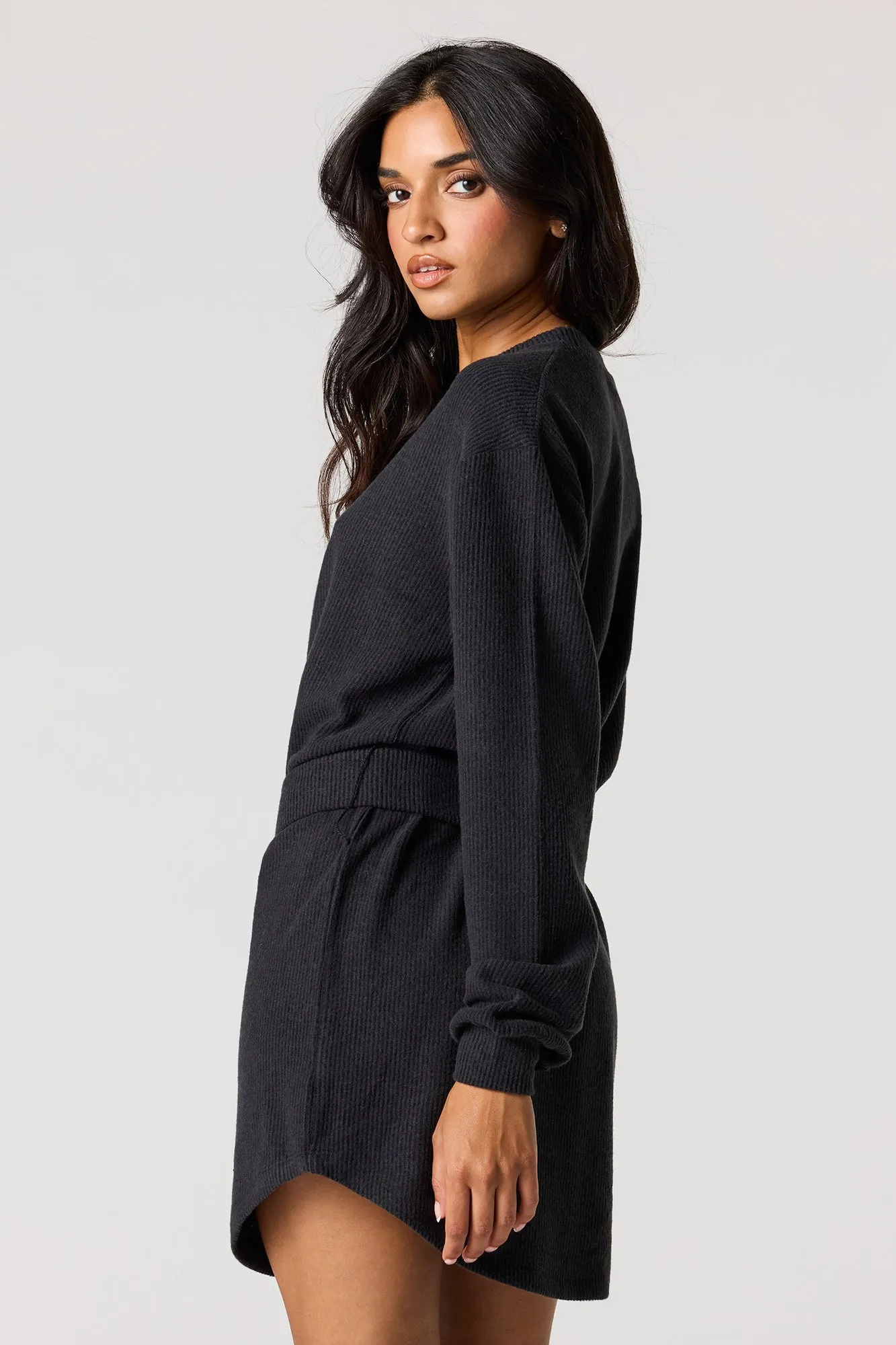 Ribbed Knit Belted Mini Dress sold by Urban Planet product image thumbnail 5