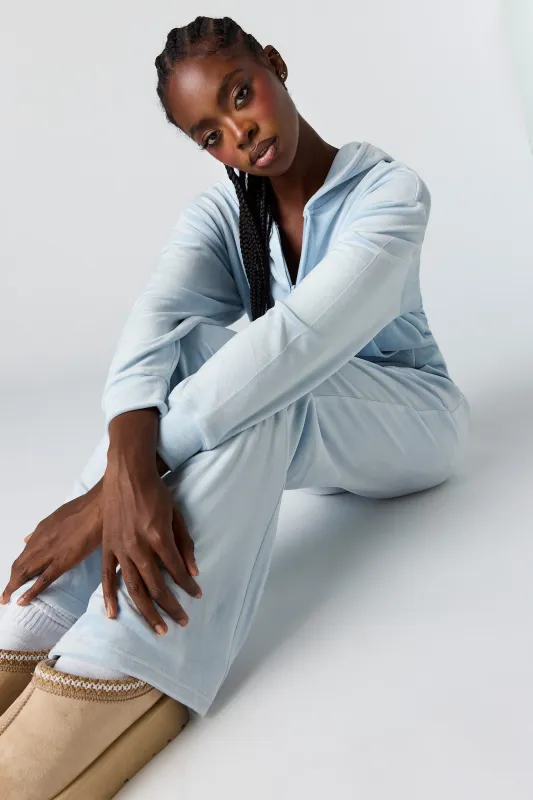 Velour Wide Leg Sweatpant sold by Urban Planet