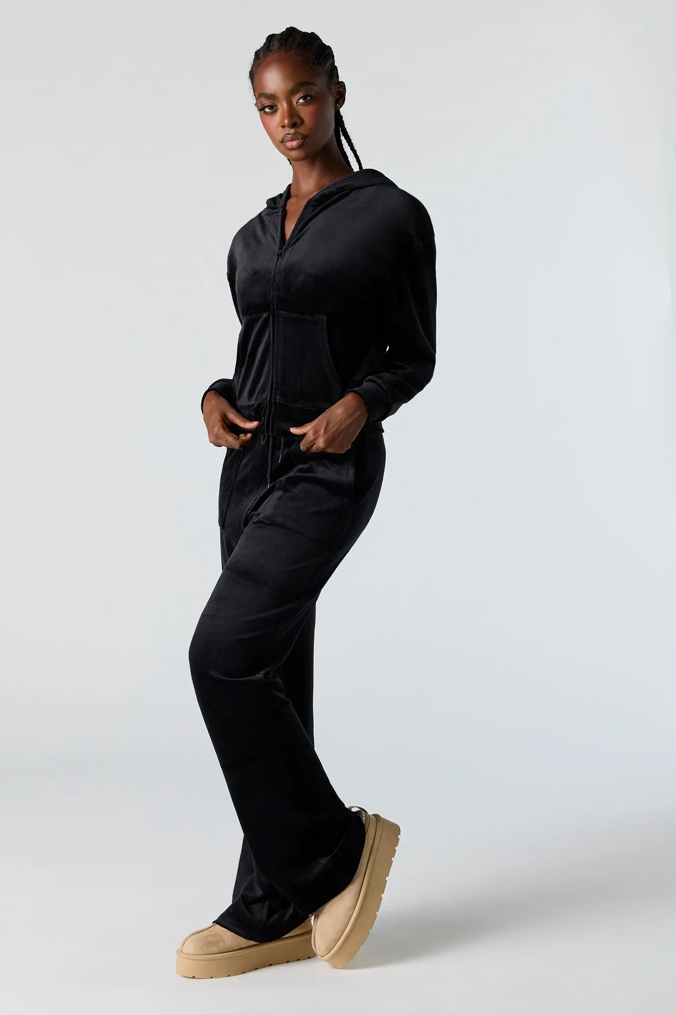 Velour Wide Leg Sweatpant sold by Urban Planet product image thumbnail 5