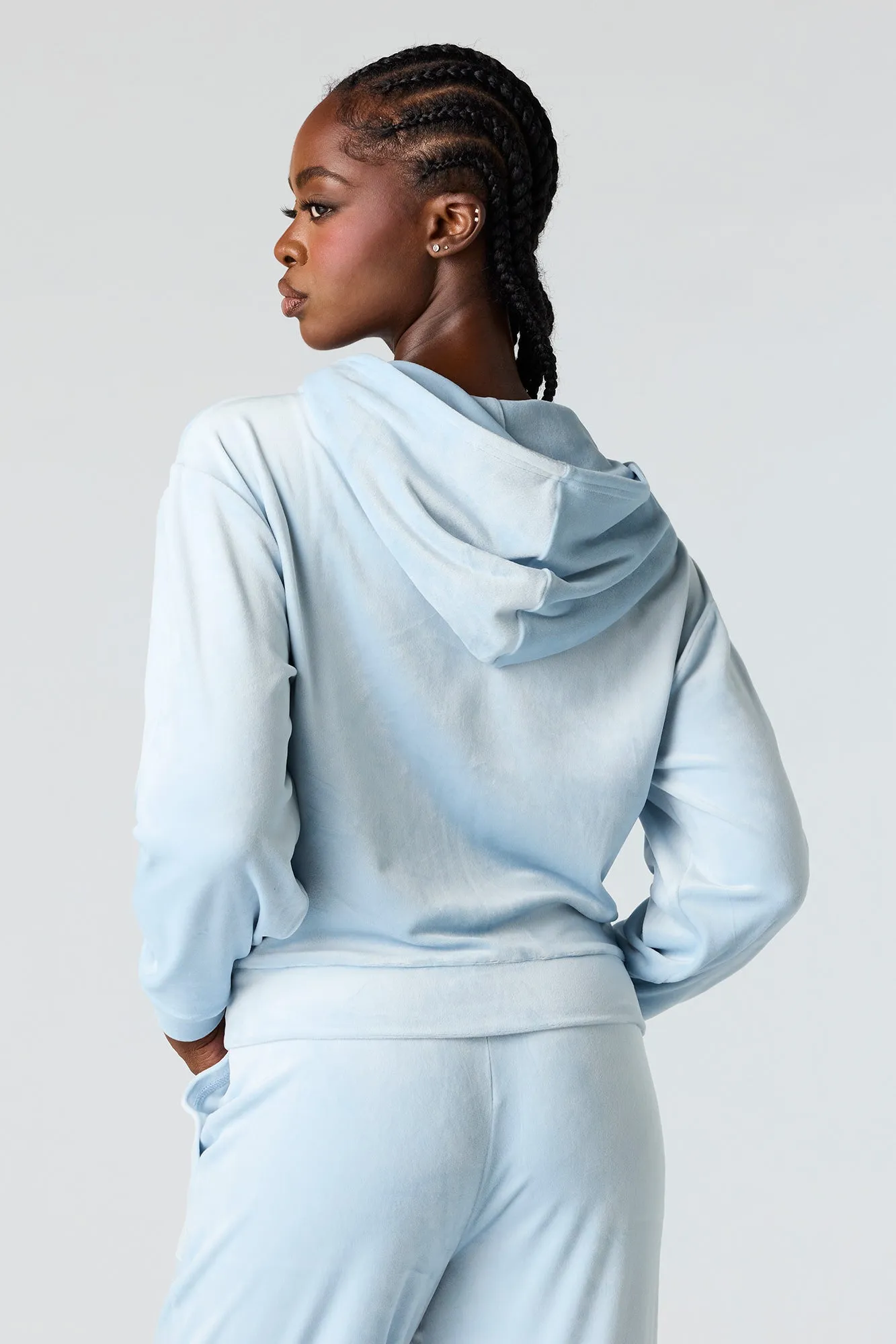 Velour Zip-Up Hoodie sold by Urban Planet product image thumbnail 2