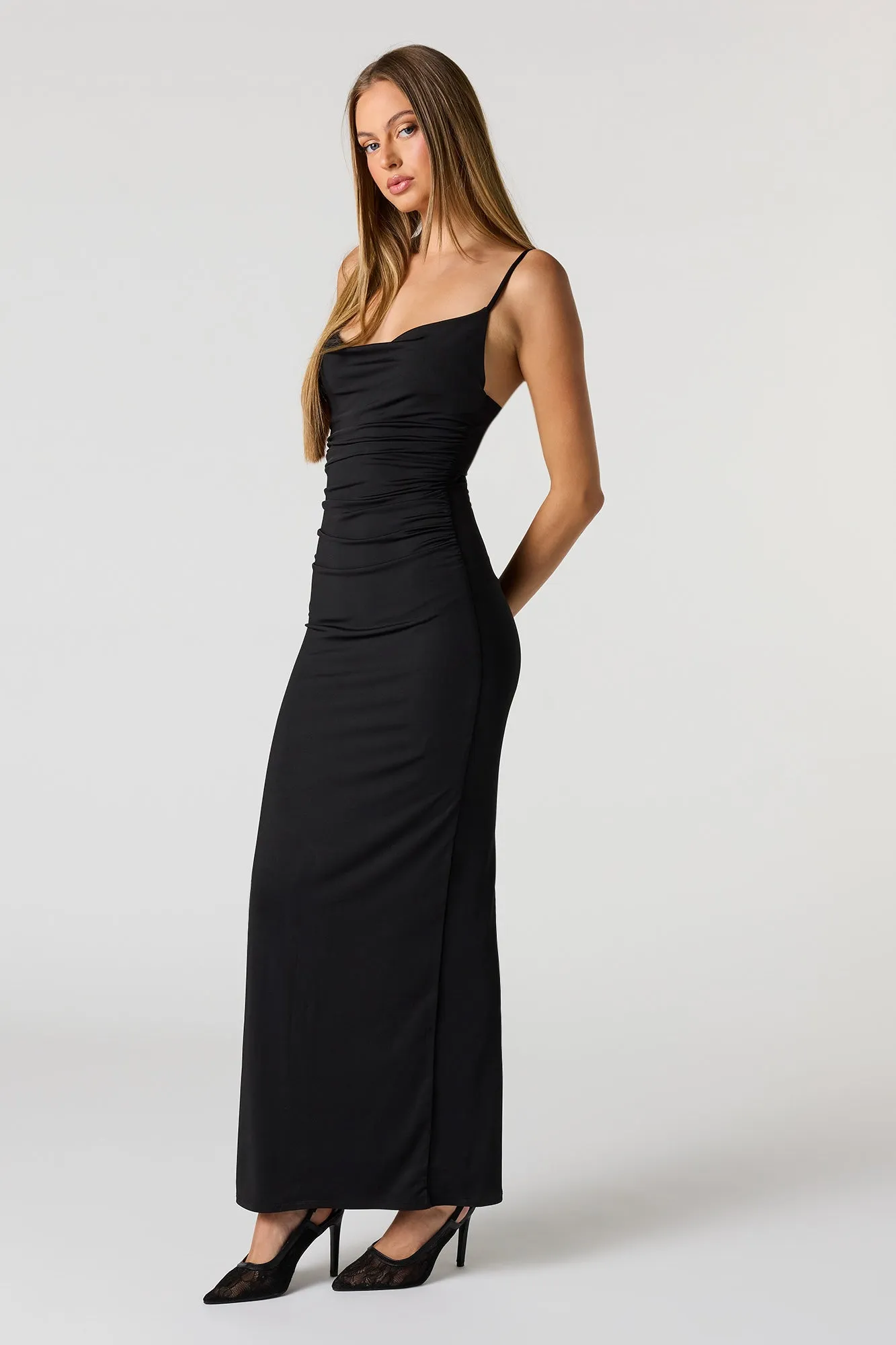 Cowl Neck Ruched Maxi Dress sold by Urban Planet product image thumbnail 5