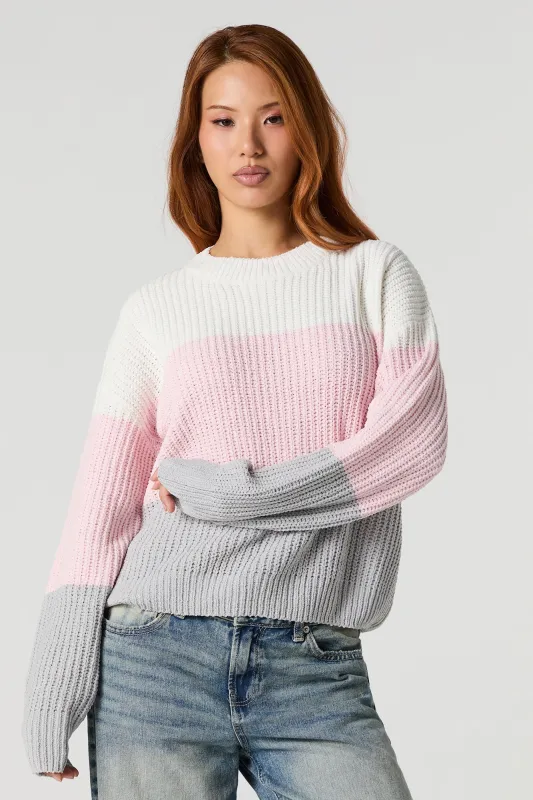 Chunky Knit Colour Block Sweater sold by Urban Planet