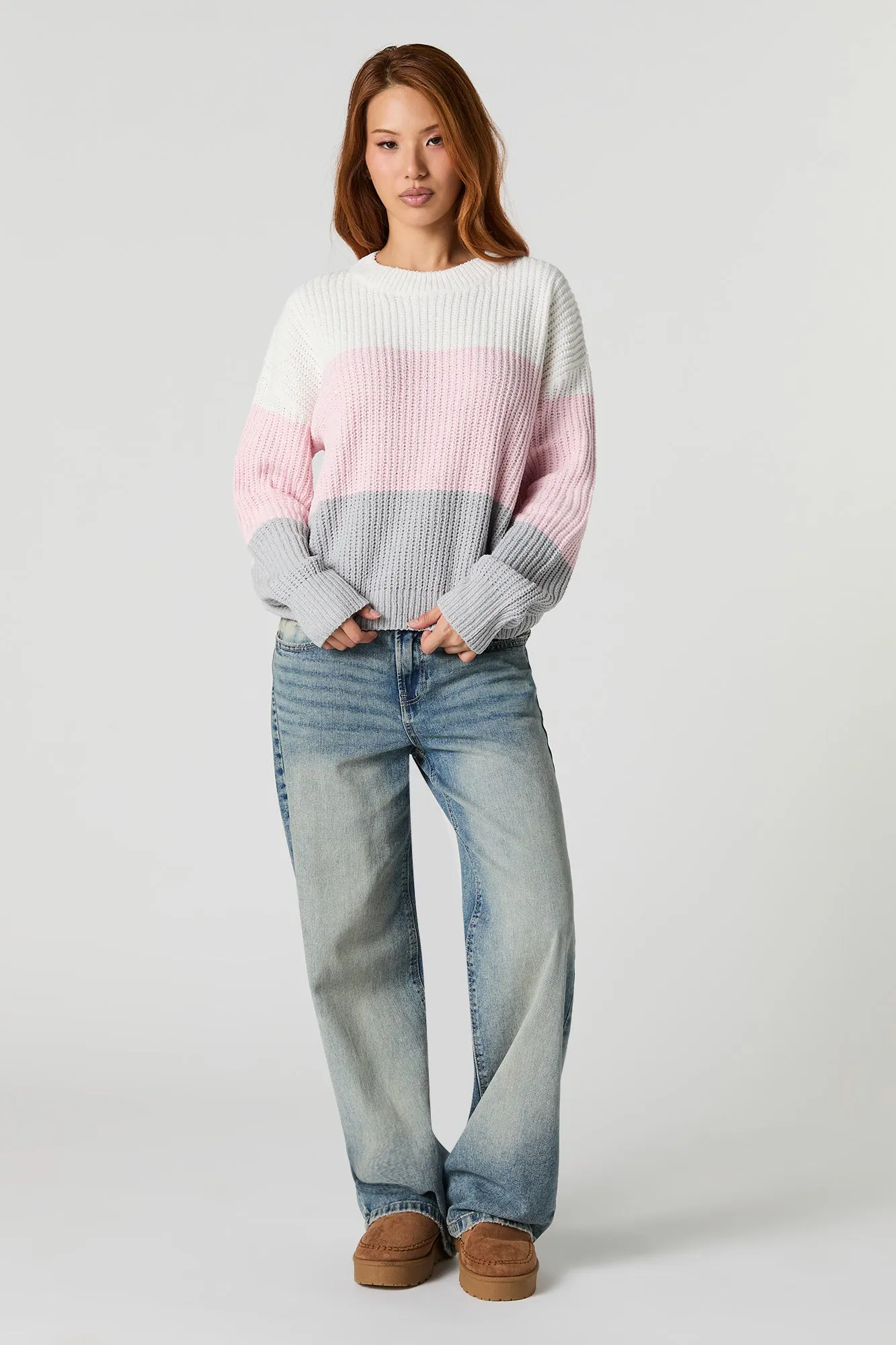 Chunky Knit Colour Block Sweater sold by Urban Planet product image thumbnail 3