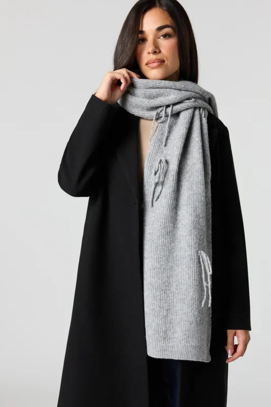 Ribbed Bow Scarf sold by Urban Planet