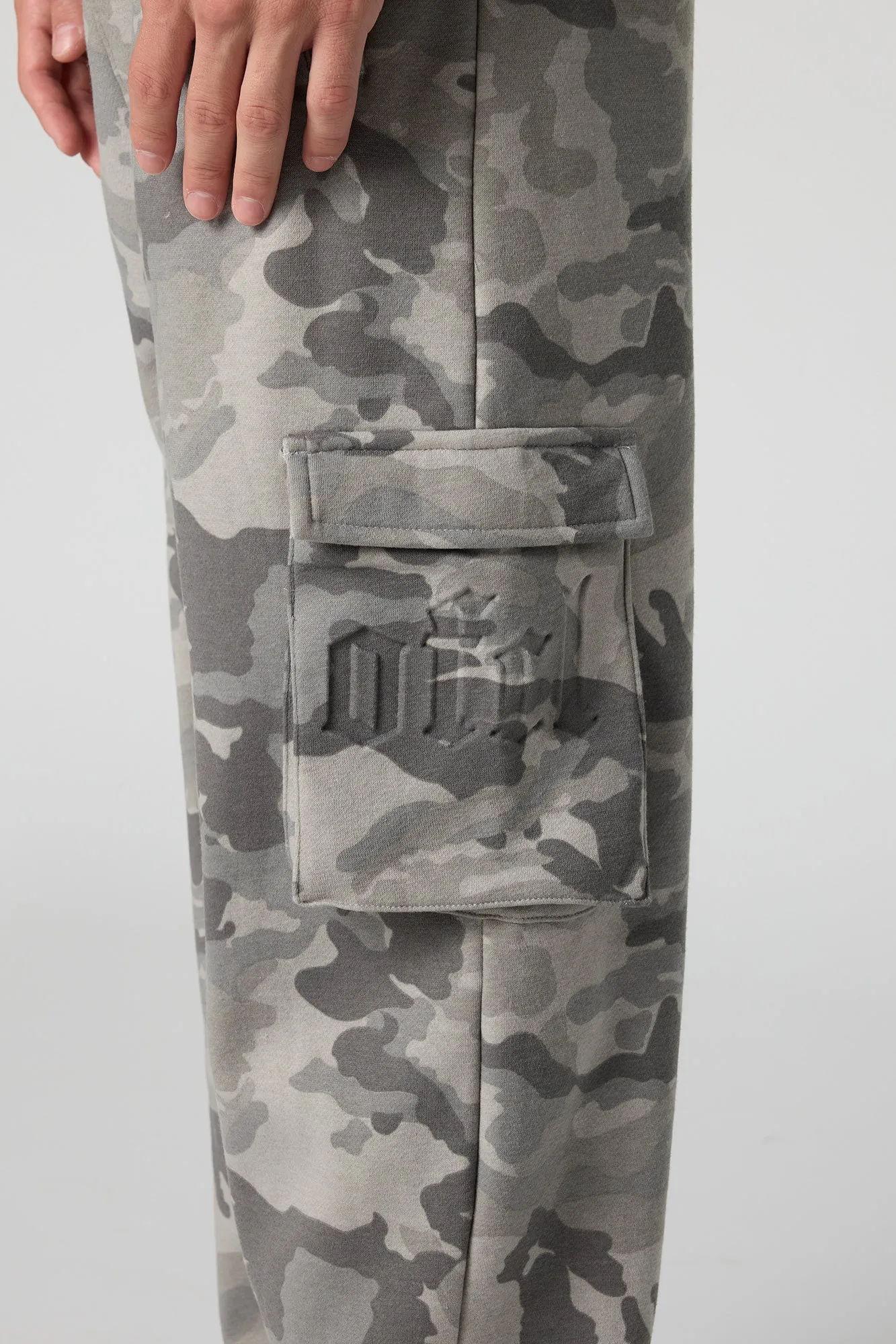 Embossed Pocket Cargo Baggy Fleece Sweatpant sold by Urban Planet product image thumbnail 4